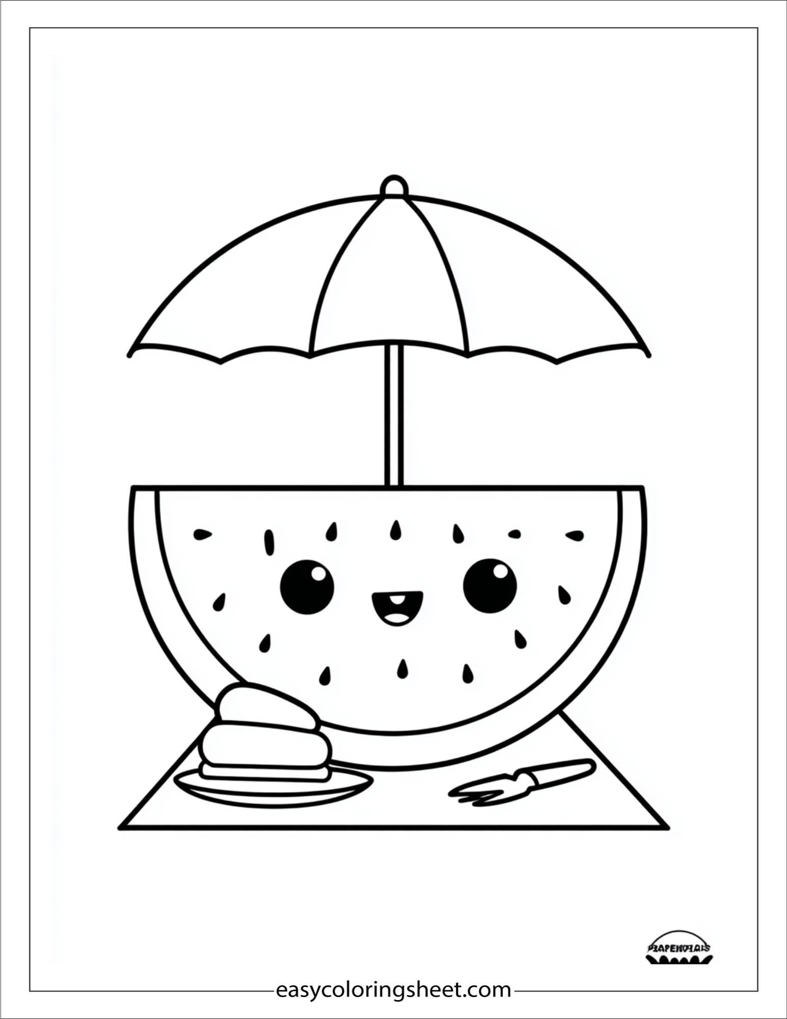Watermelon picnic scene
