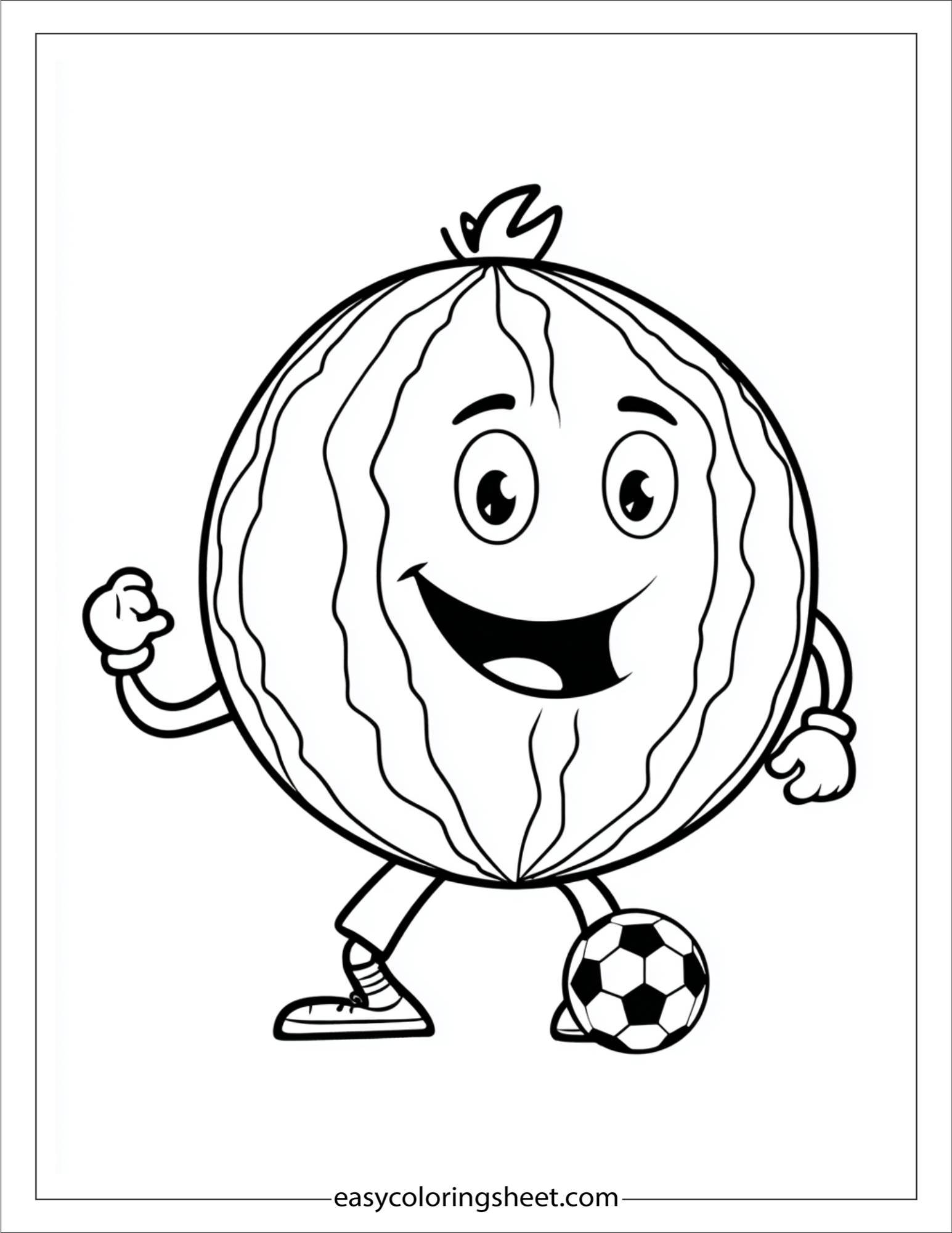 Watermelon playing soccer