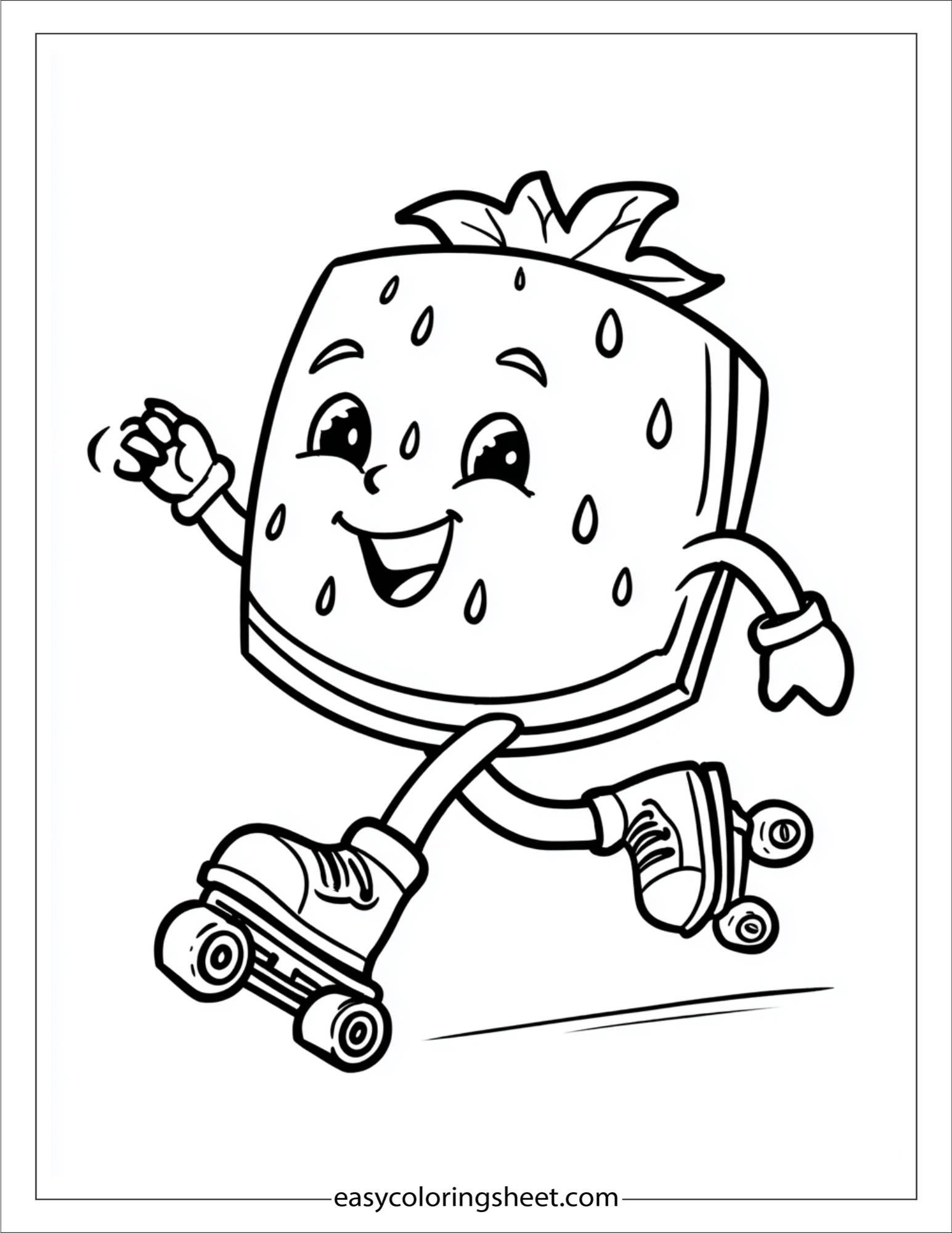 Watermelon roller skating
