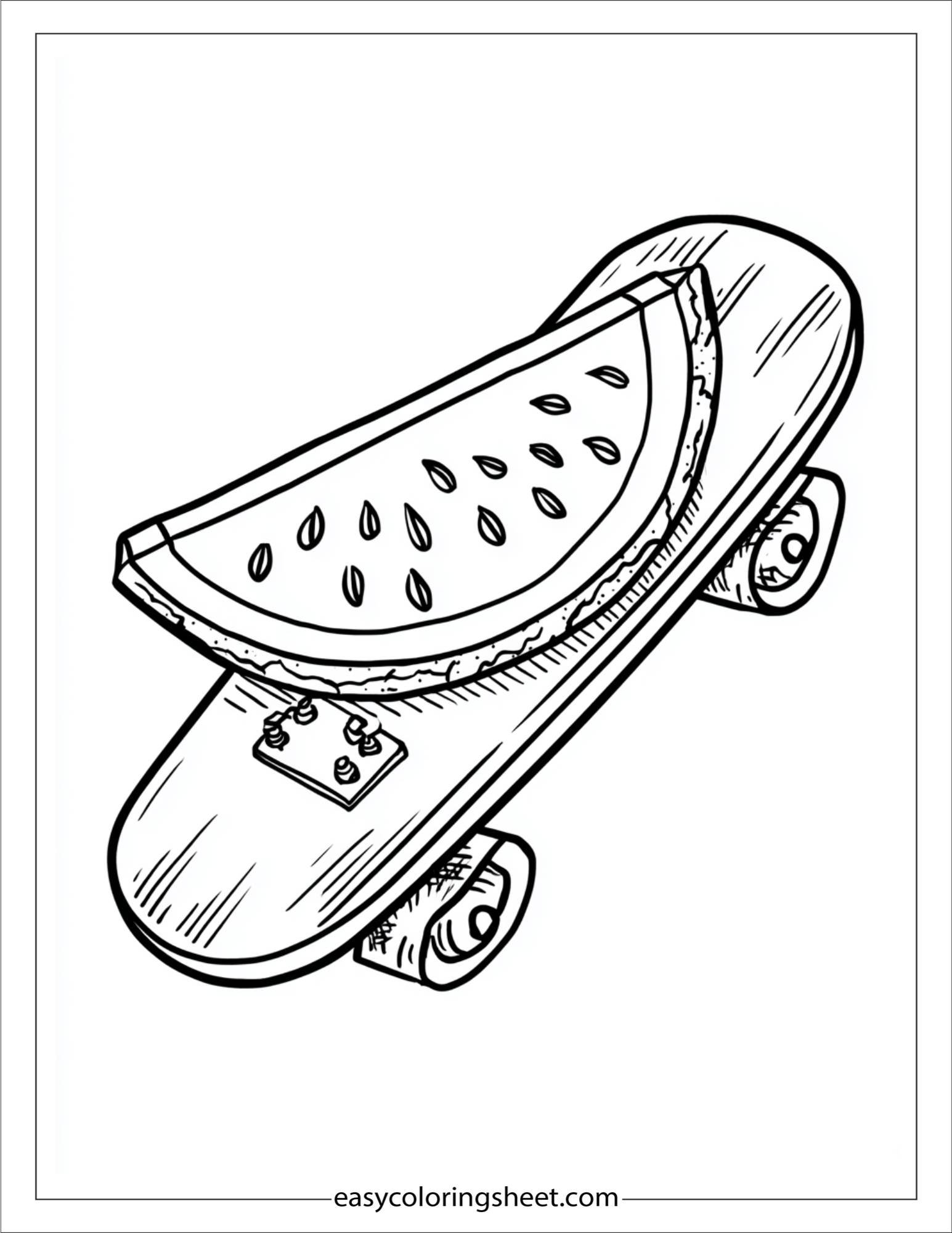 Watermelon skateboarding