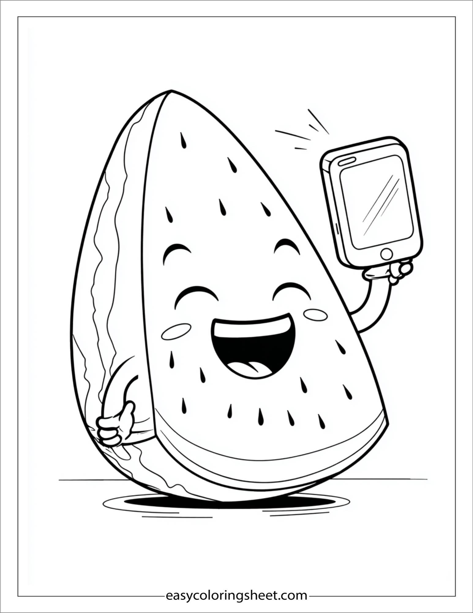Watermelon taking selfie