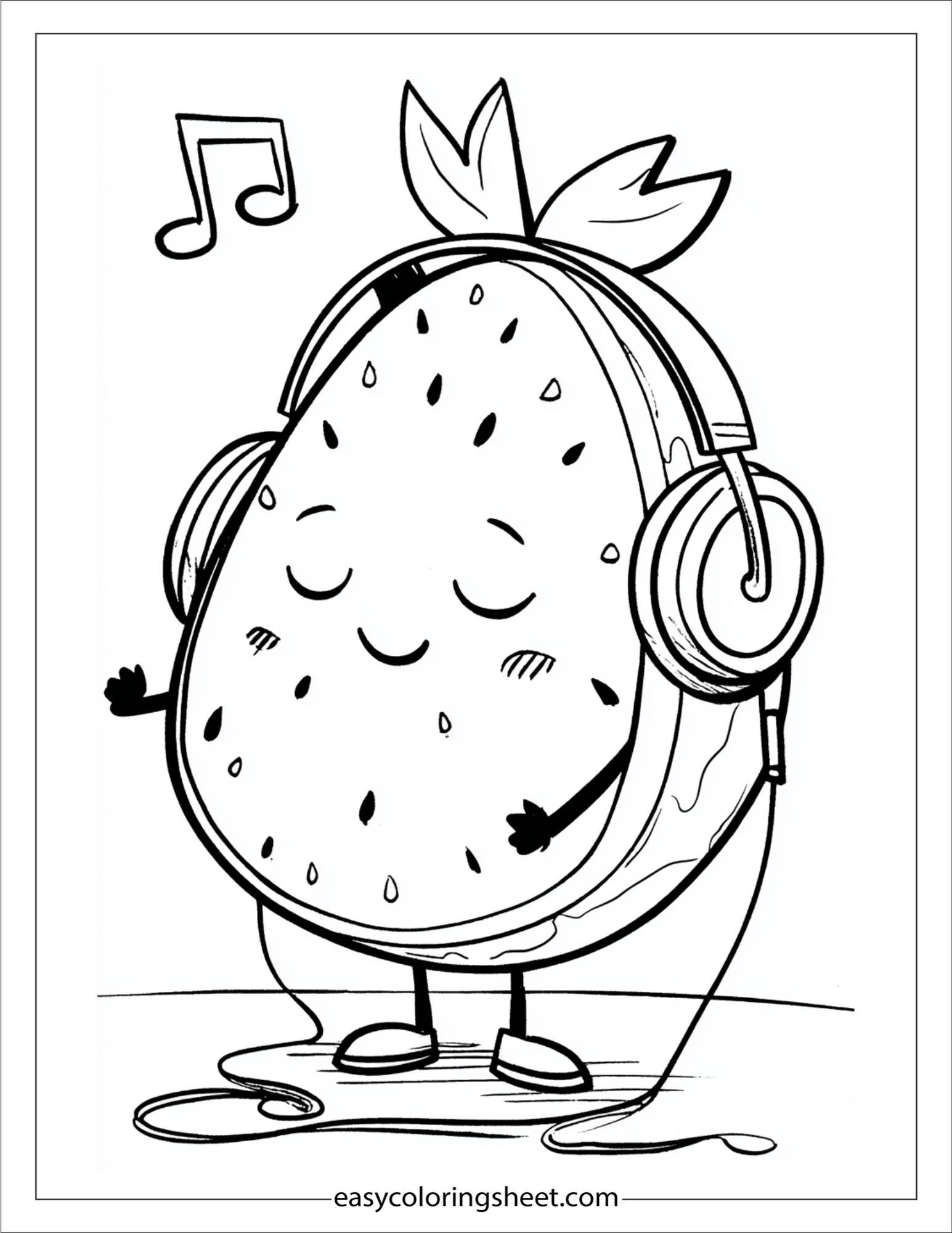 Watermelon with headphones