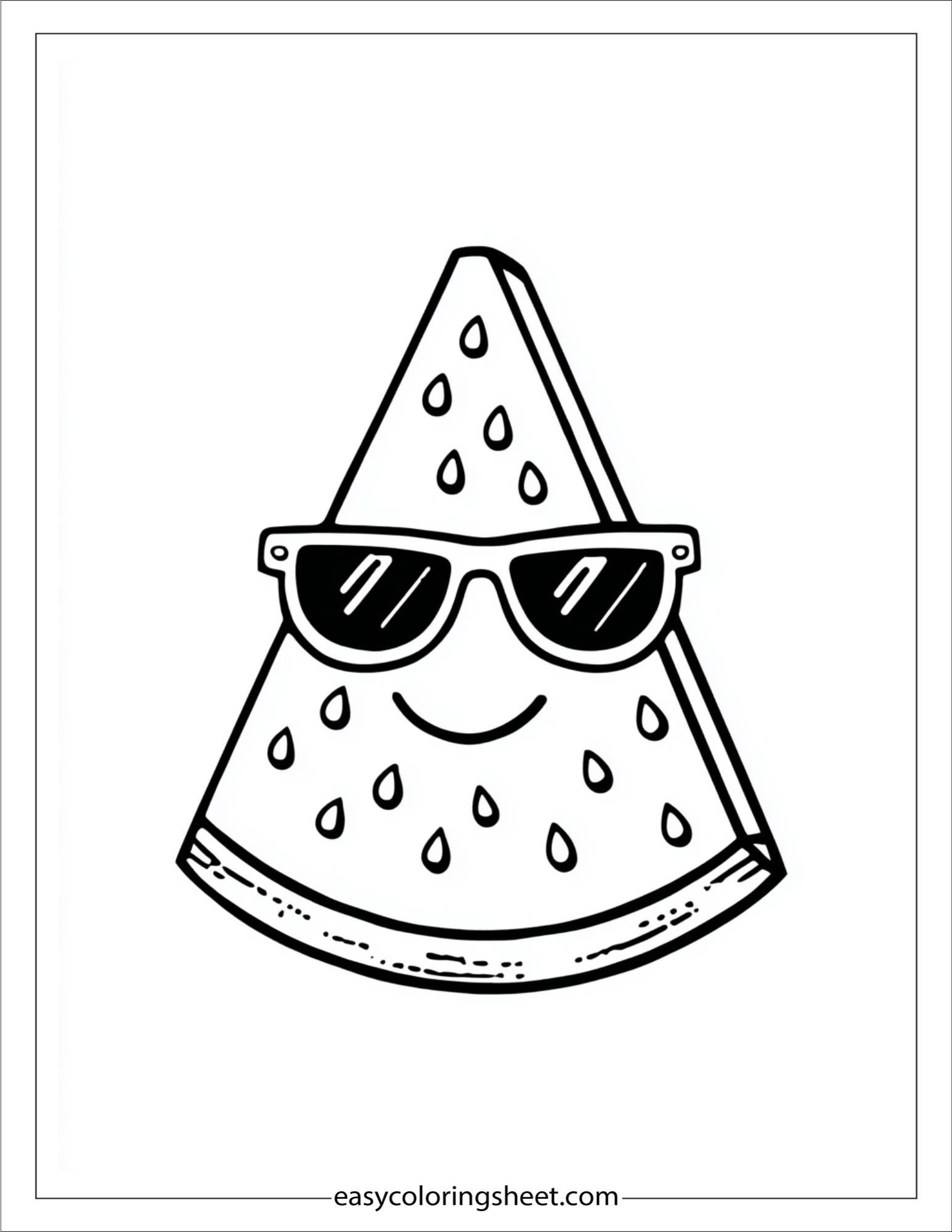 Watermelon with sunglasses