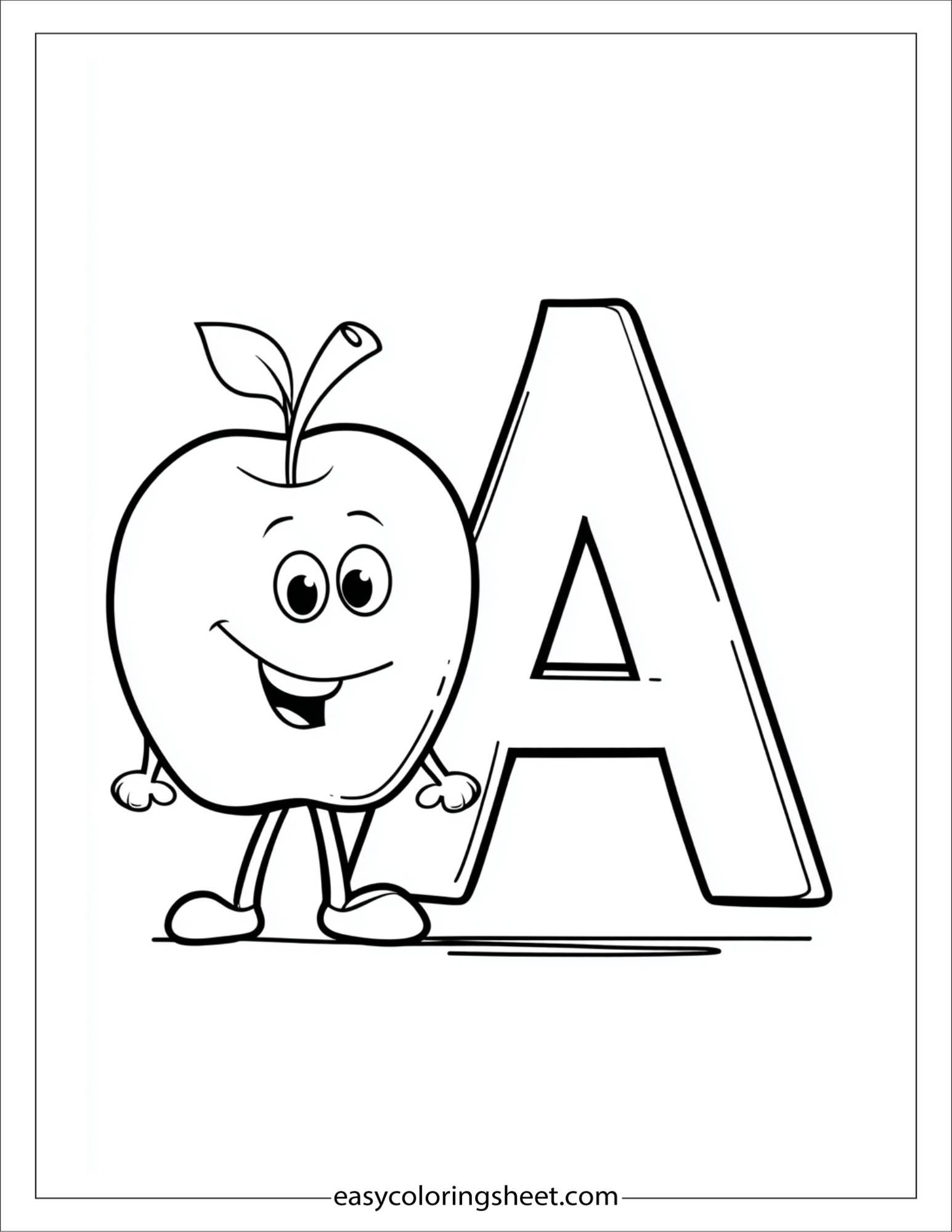 alphabet A coloring page