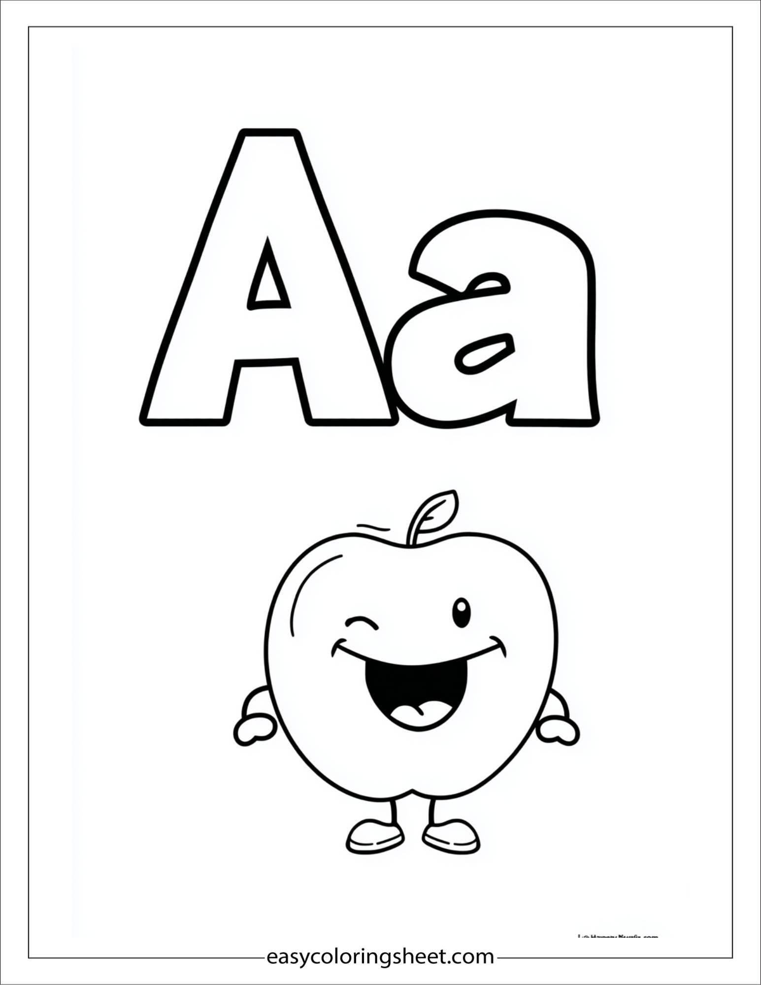 alphabet Aa coloring page