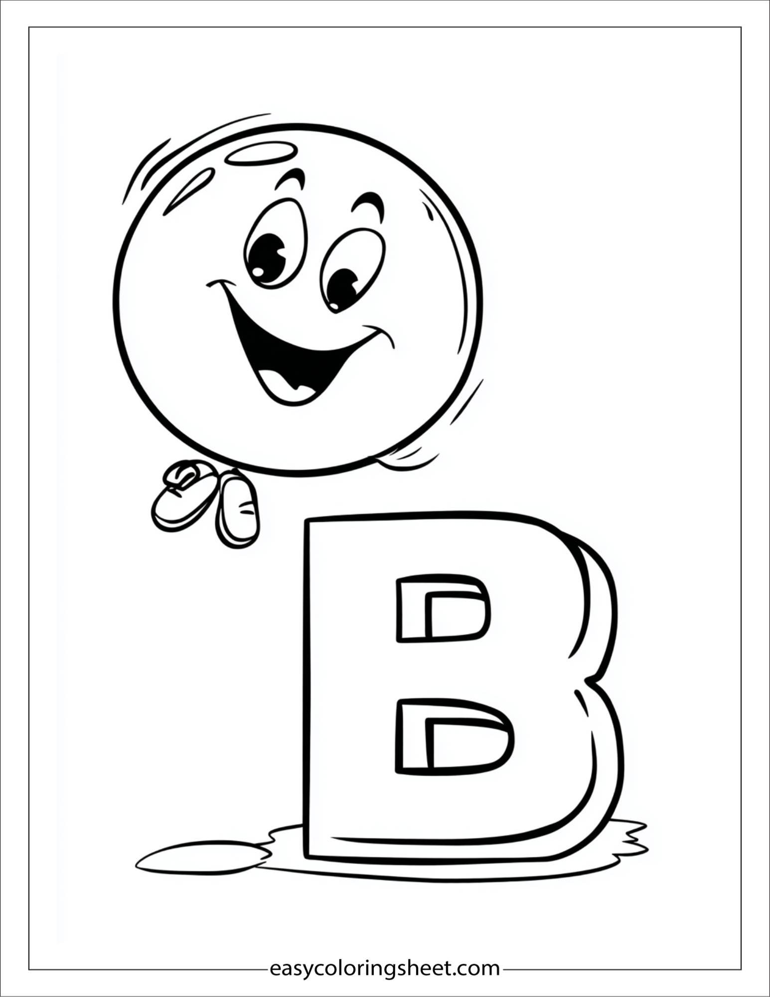 alphabet B coloring page