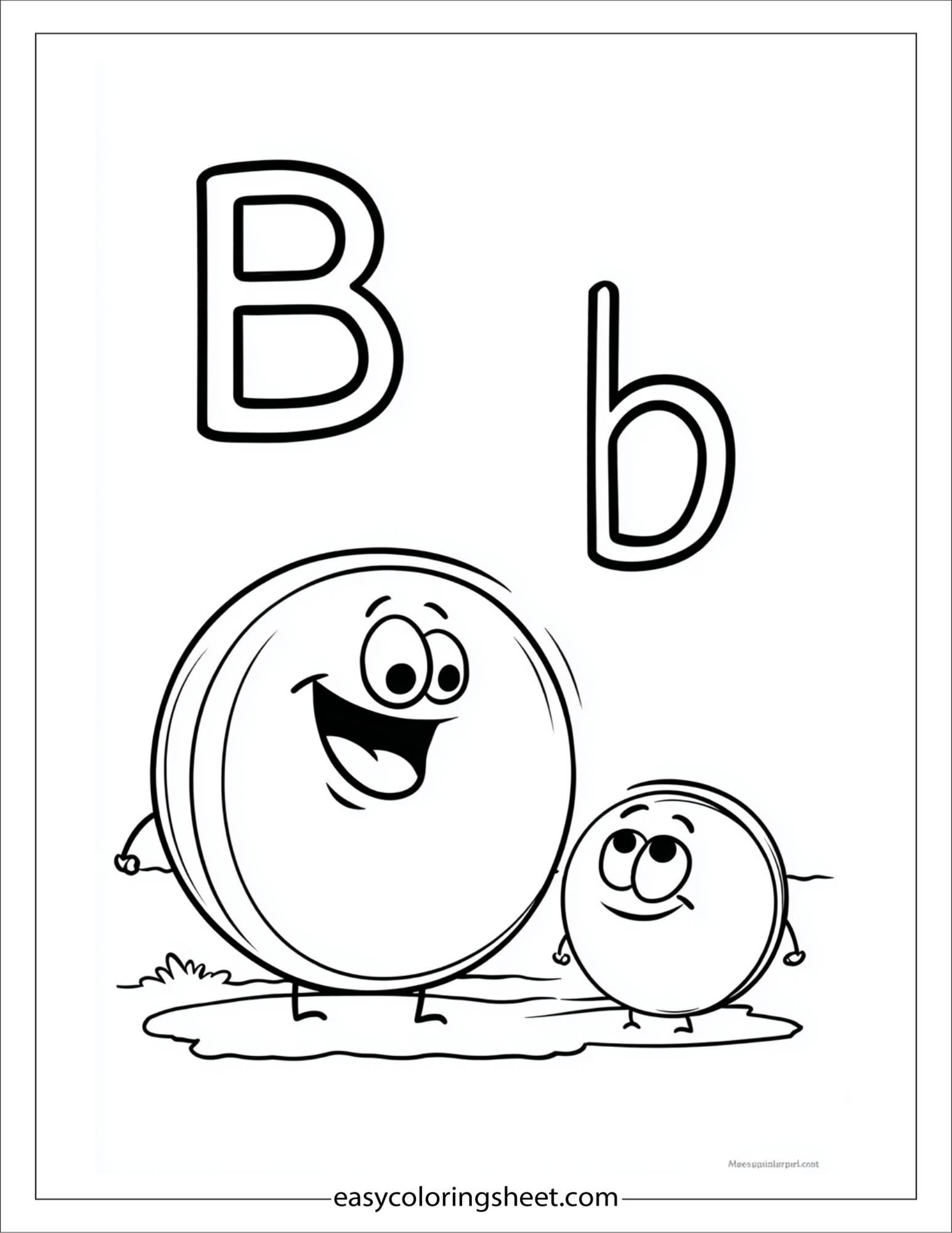 alphabet Bb coloring page