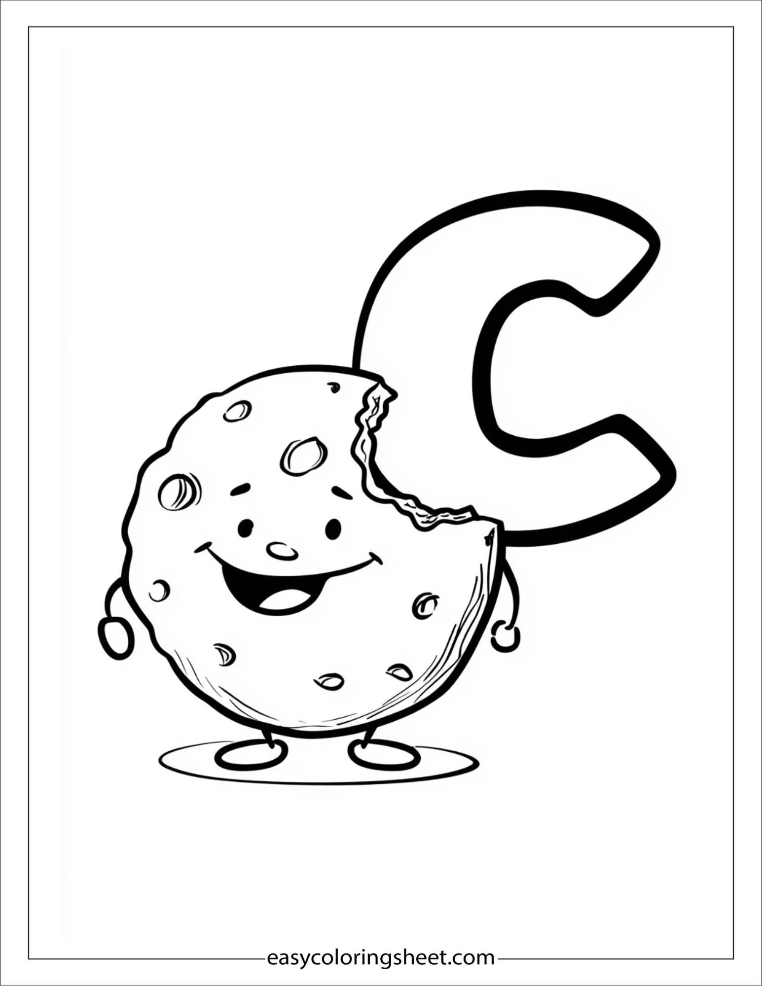 alphabet C cookie coloring page
