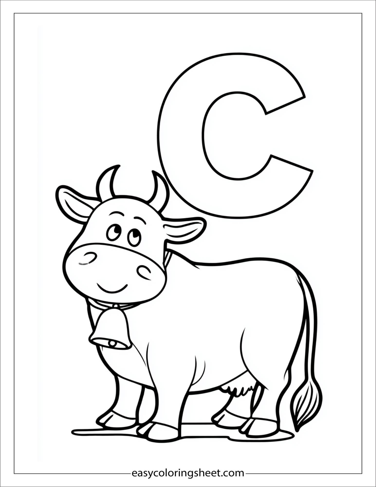 alphabet C cowbell coloring page