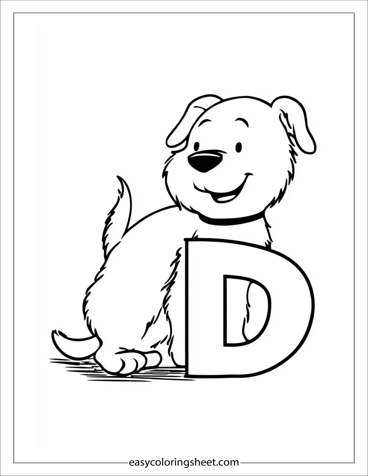 alphabet D coloring page