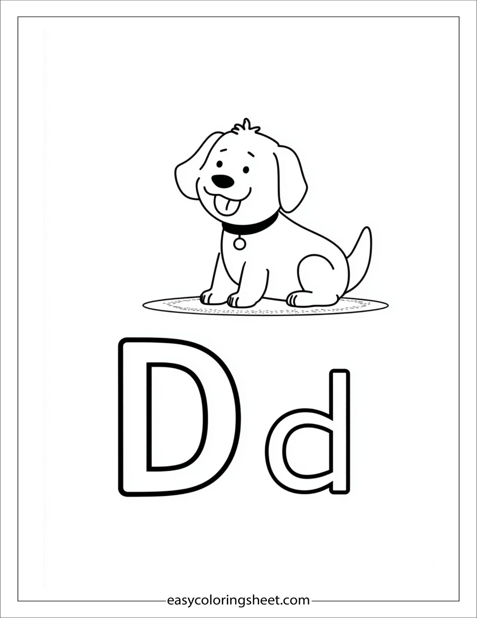 alphabet Dd coloring page