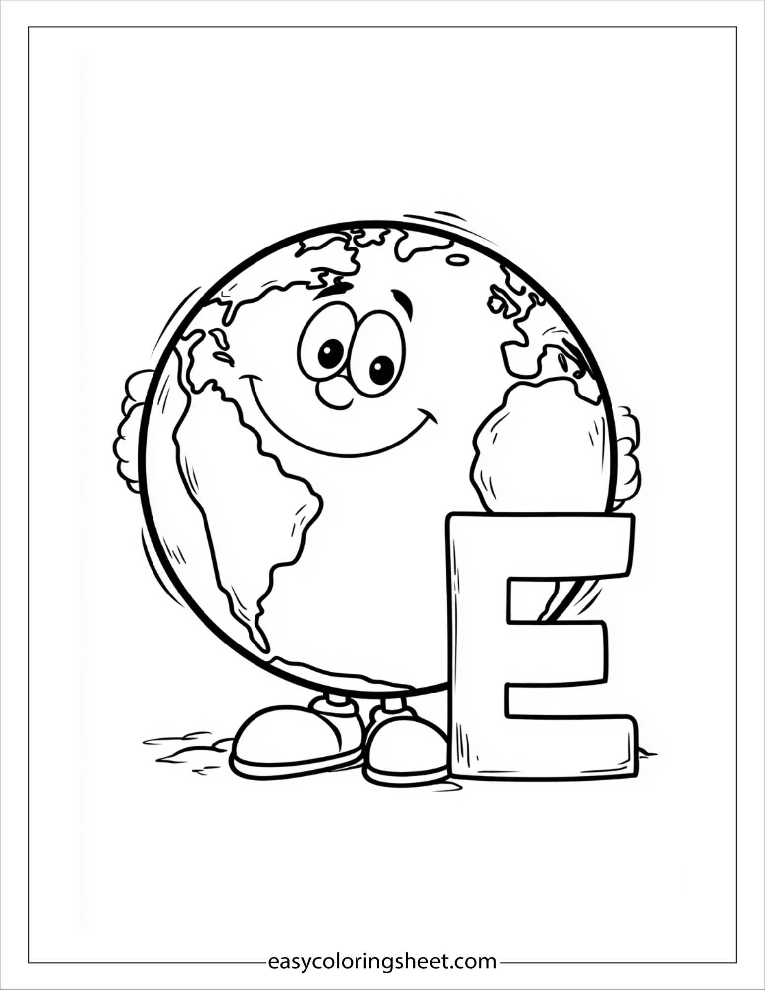 alphabet E eagle coloring page