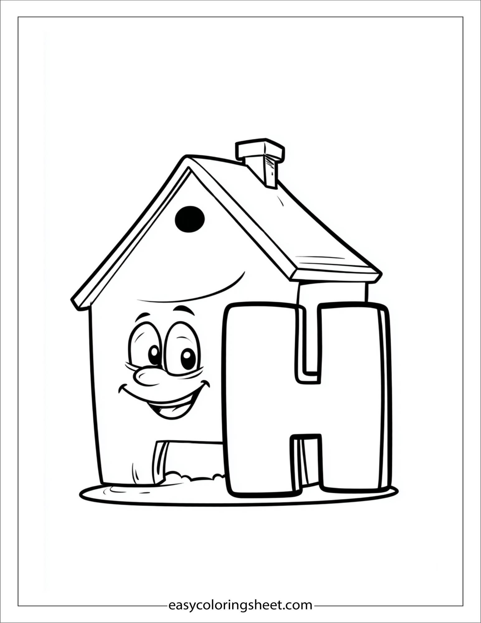 alphabet H coloring page