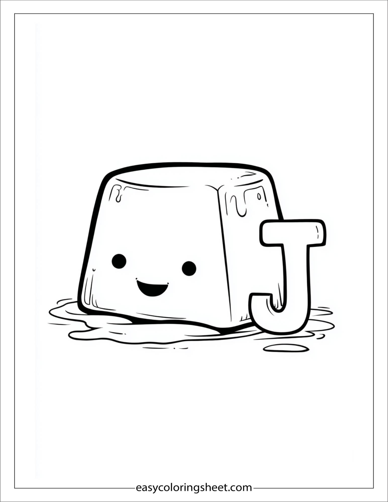 alphabet J jelly coloring page