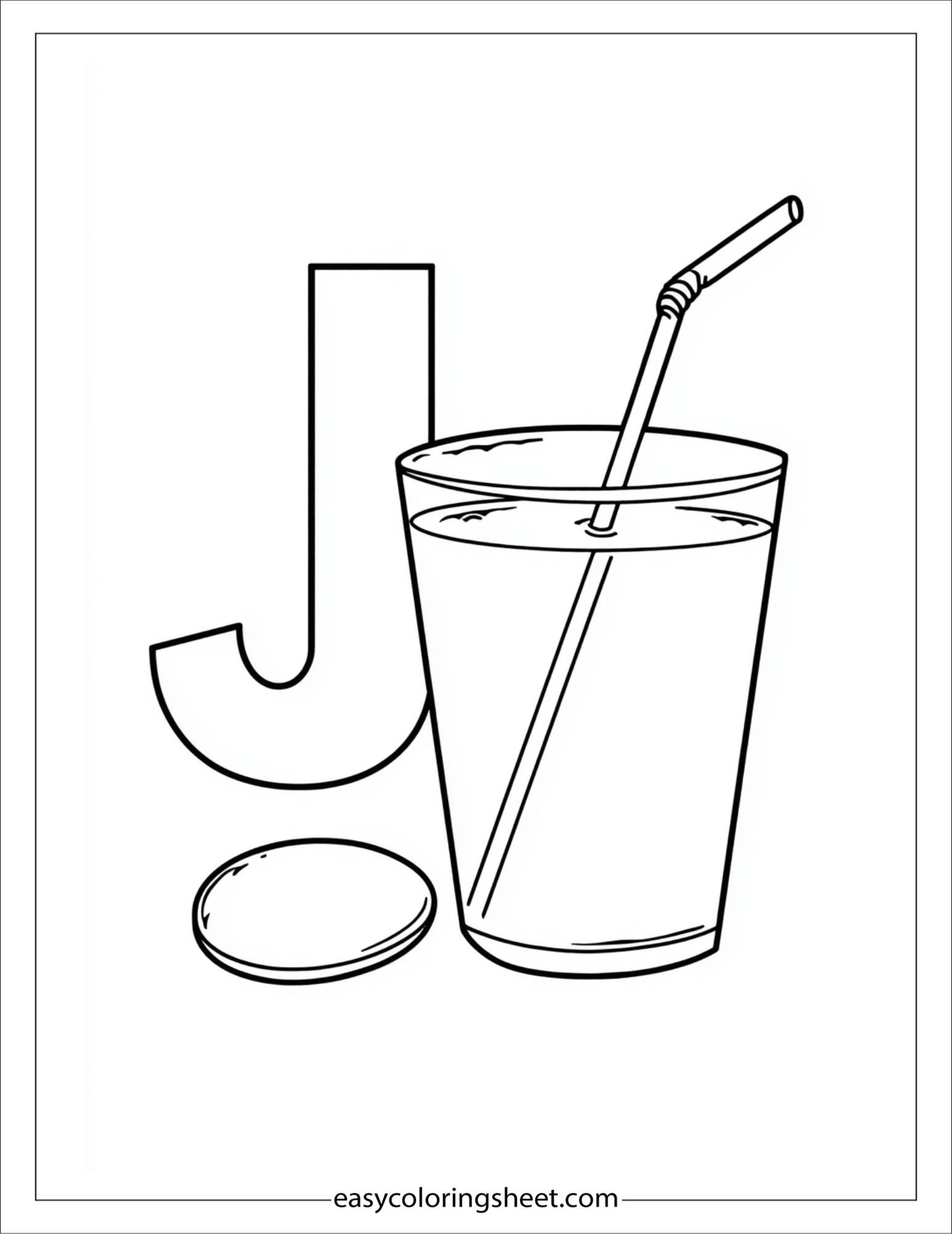 alphabet J juice coloring page
