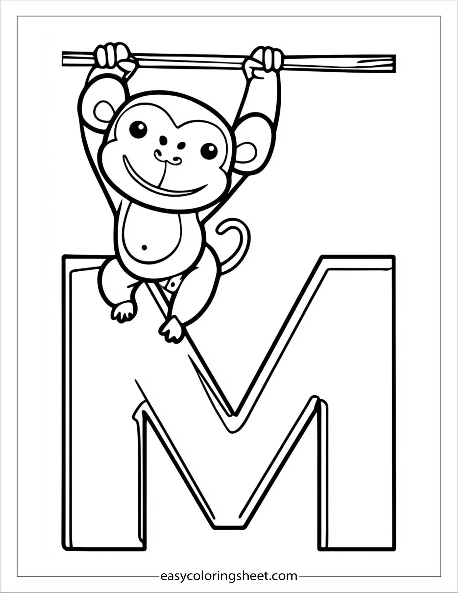 alphabet M coloring page