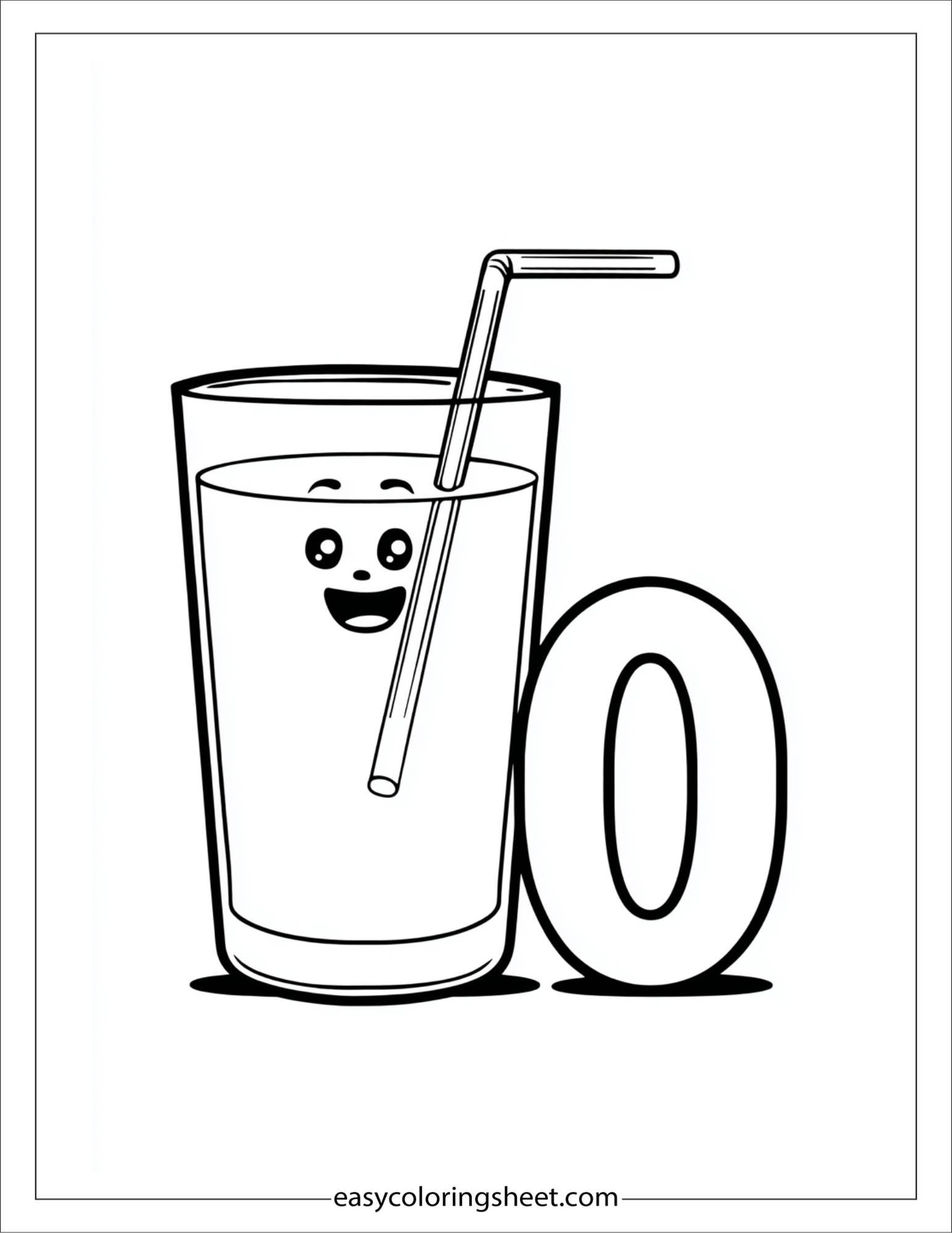 alphabet O orange juice coloring page