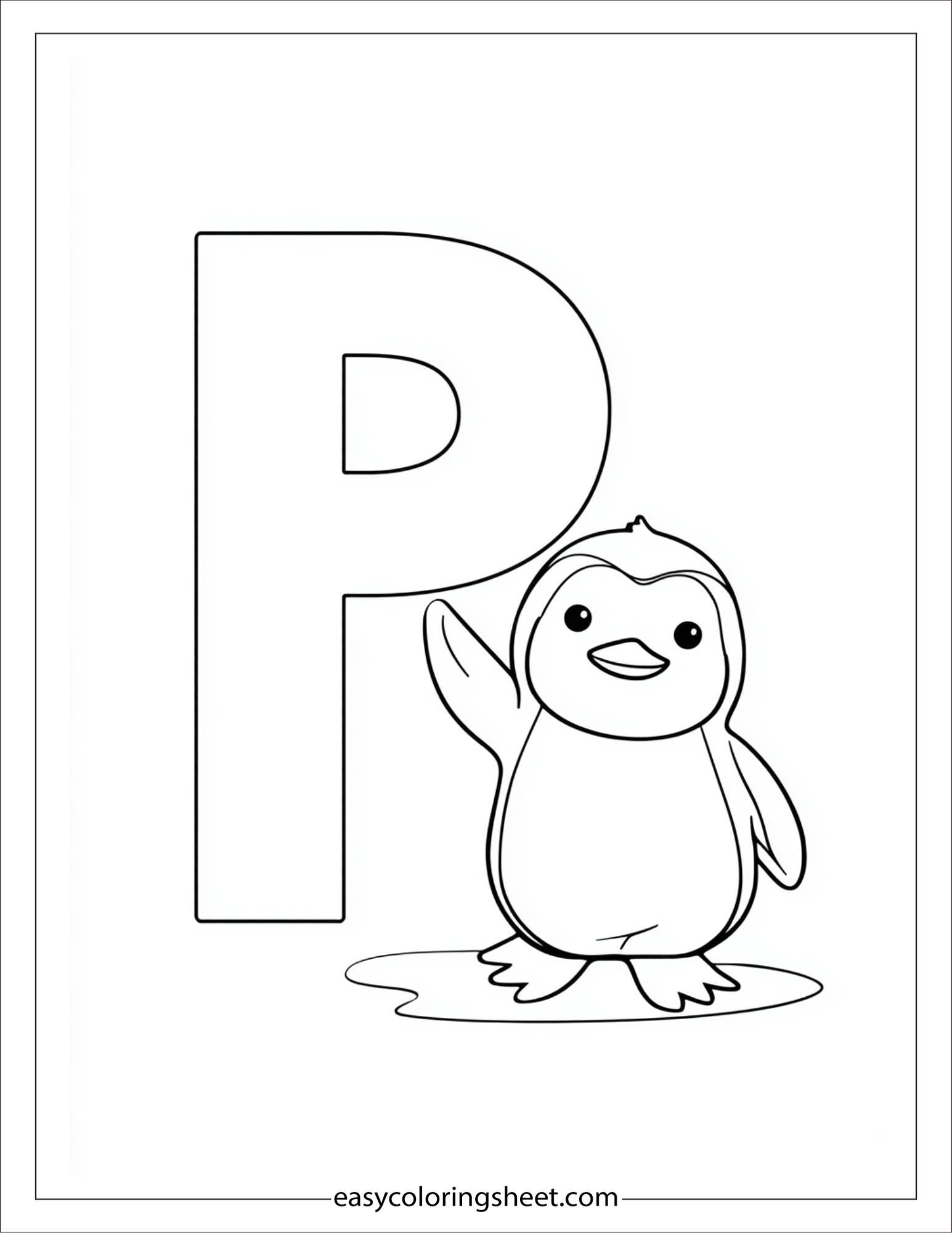 alphabet P coloring page