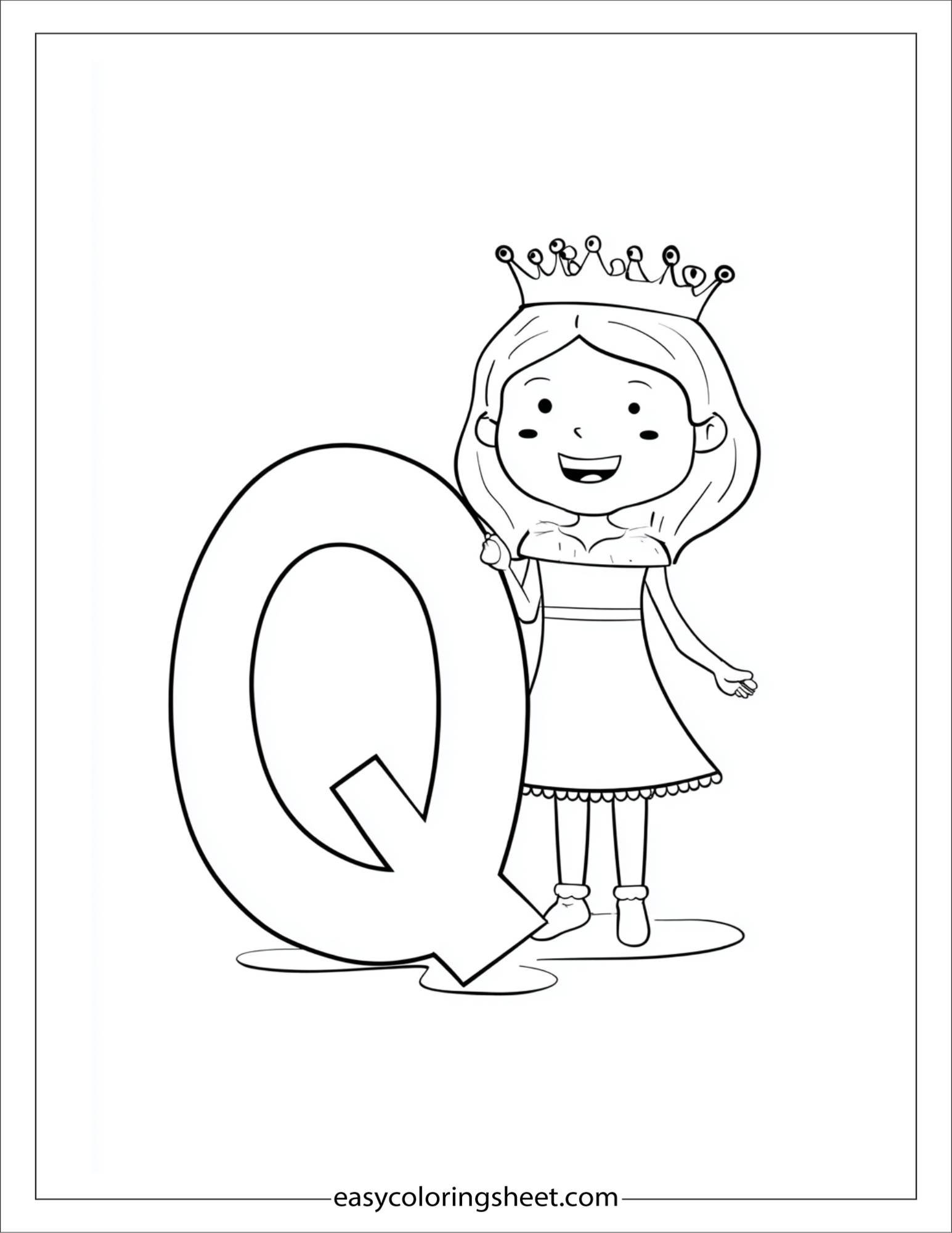 alphabet Q coloring page