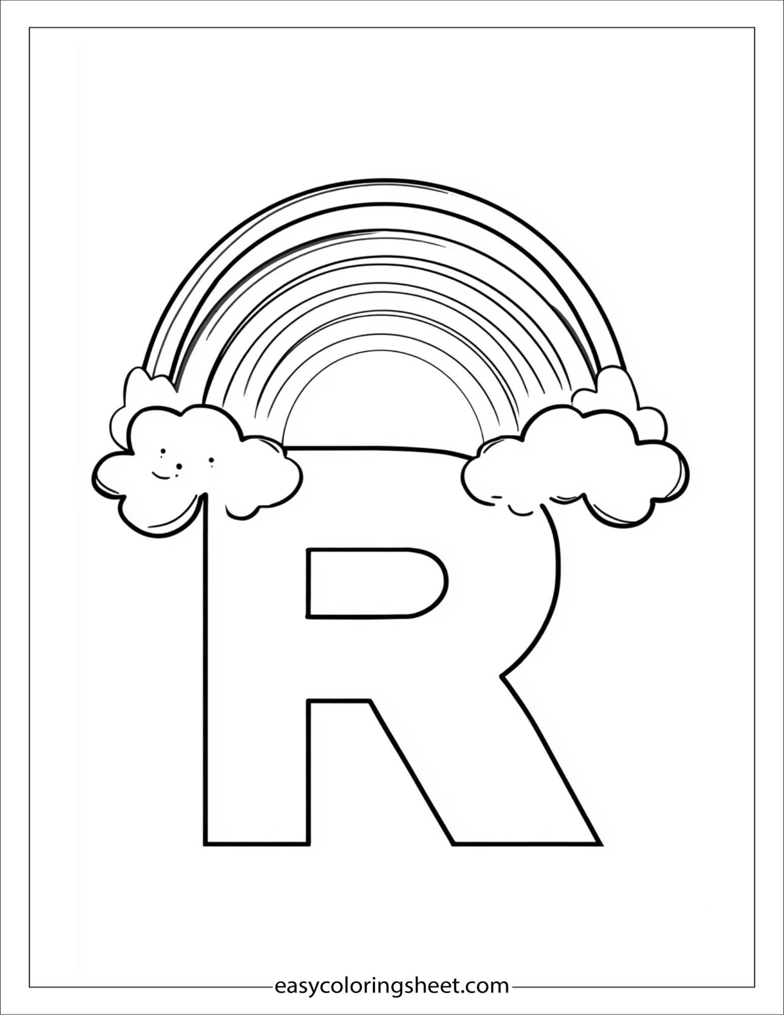 alphabet R coloring page