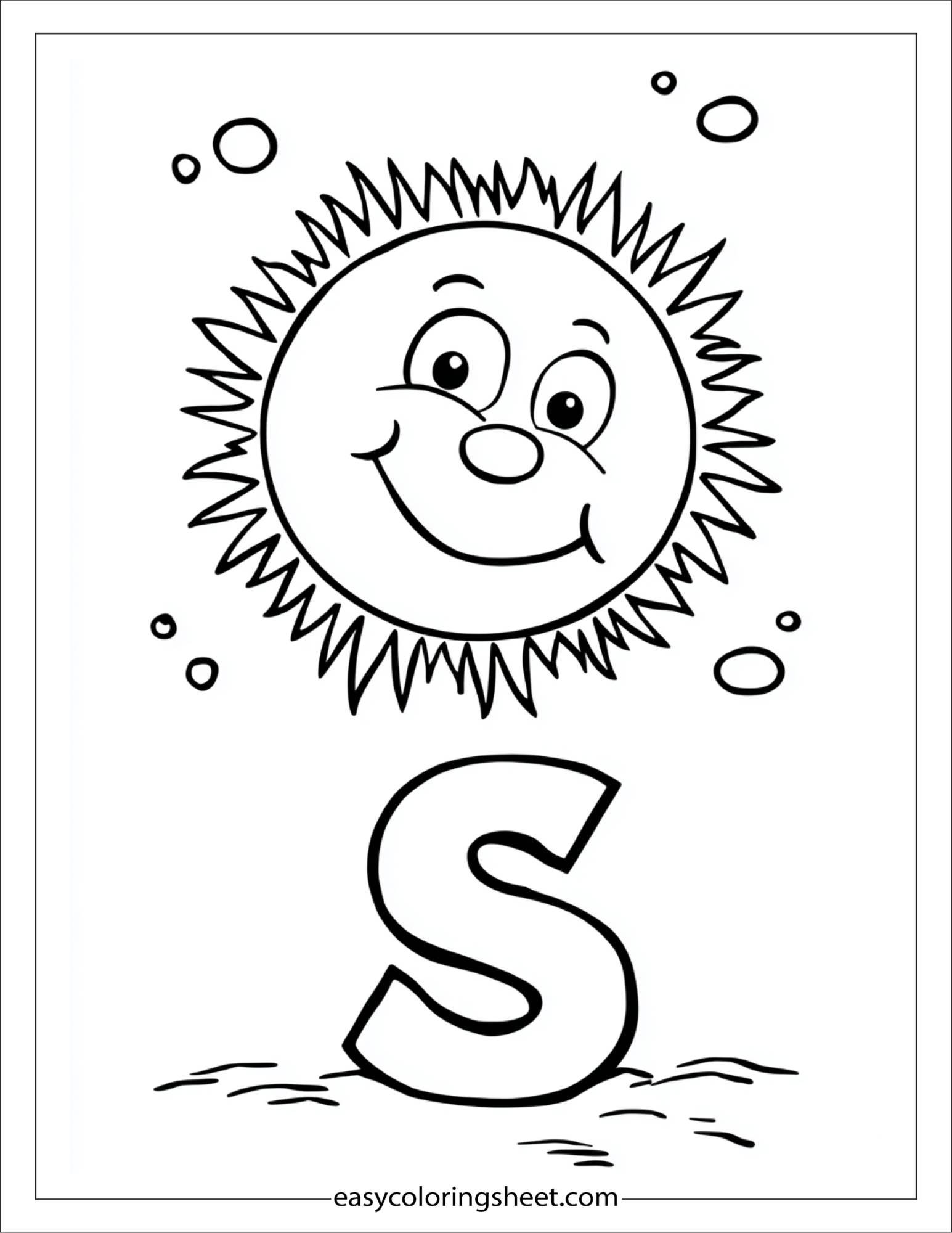 alphabet S coloring page
