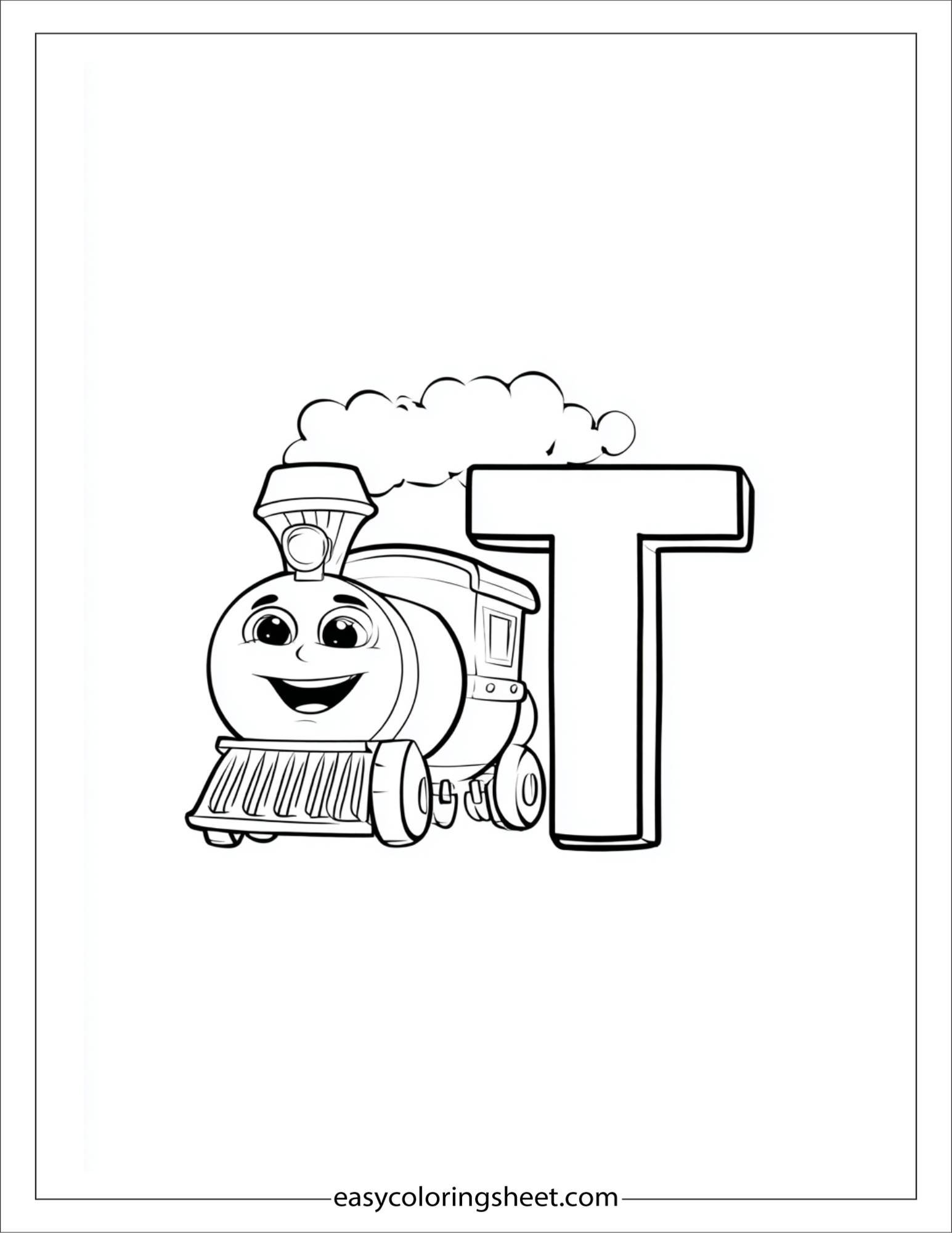 alphabet T coloring page