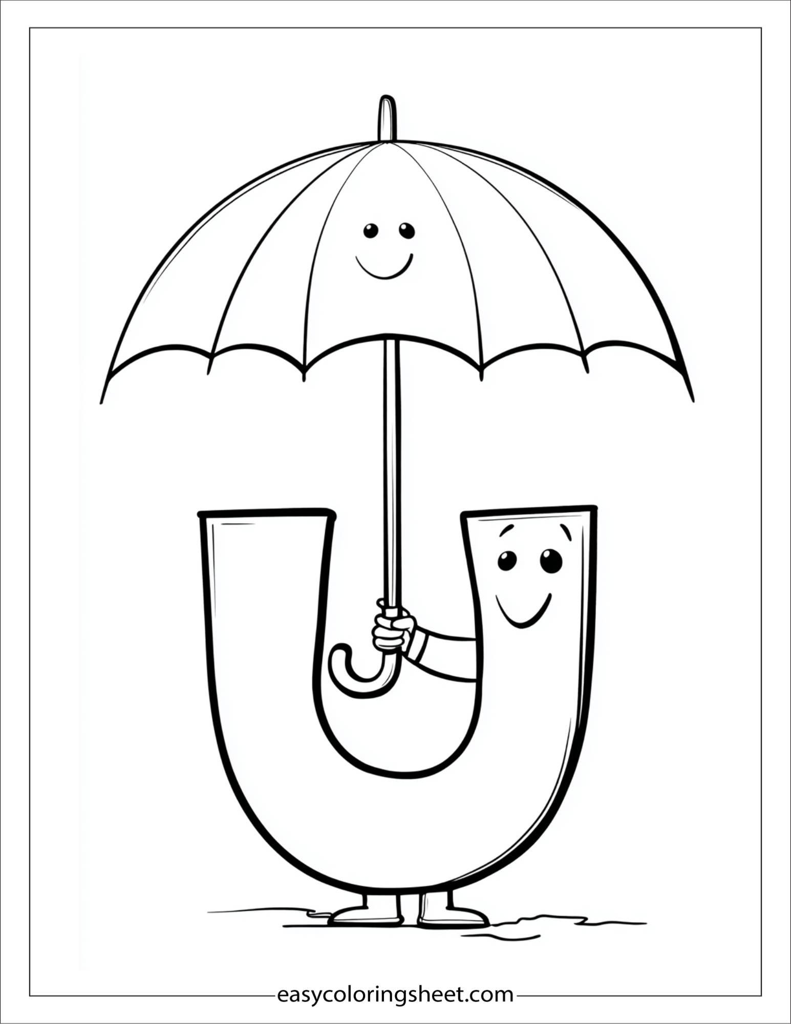 alphabet U coloring page