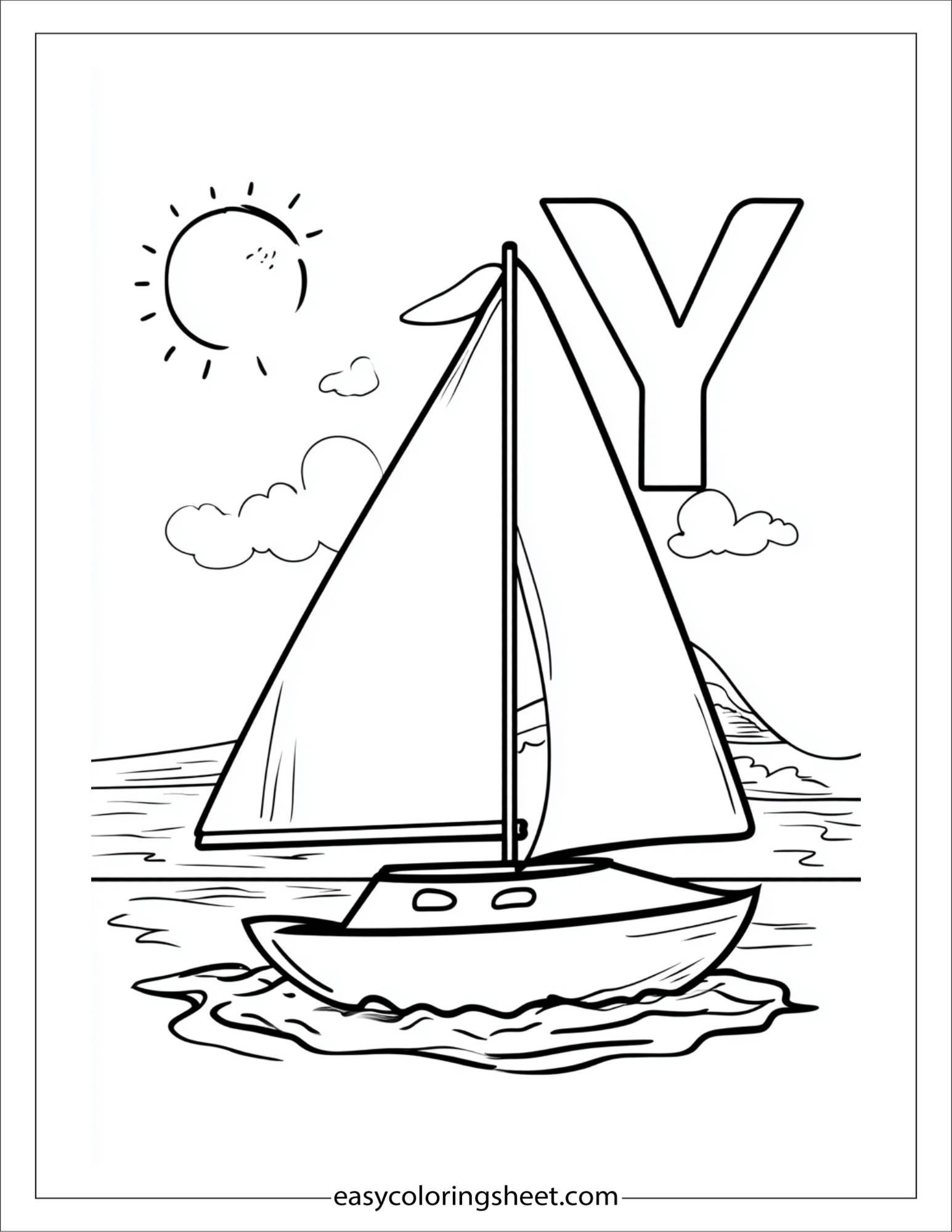 alphabet Y coloring page