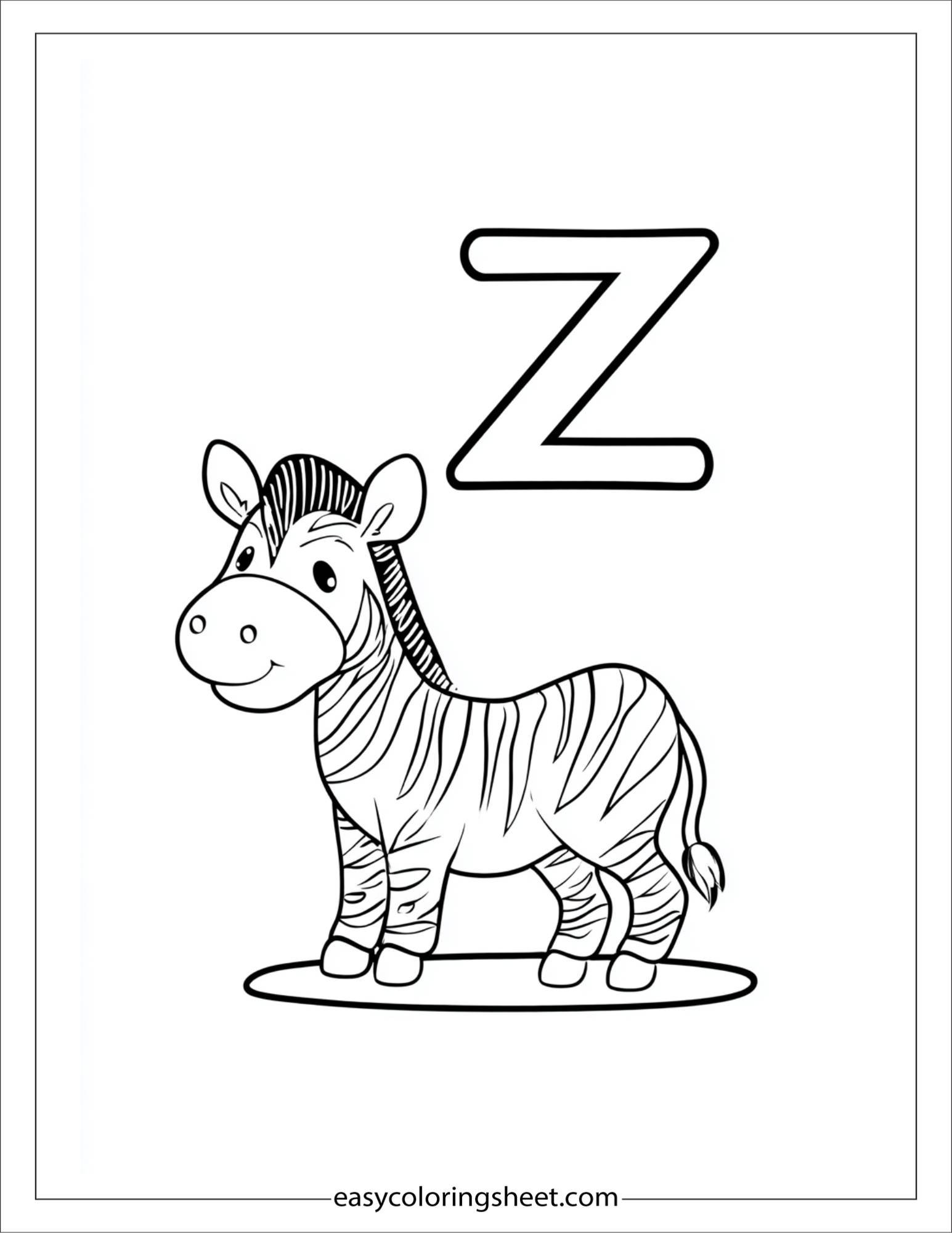alphabet Z coloring page