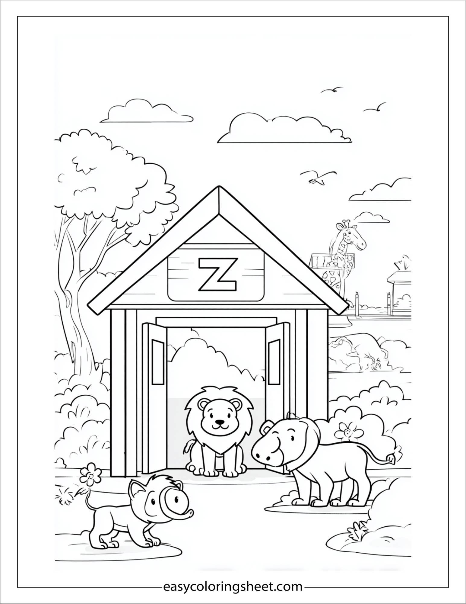 alphabet Z zigzag coloring page