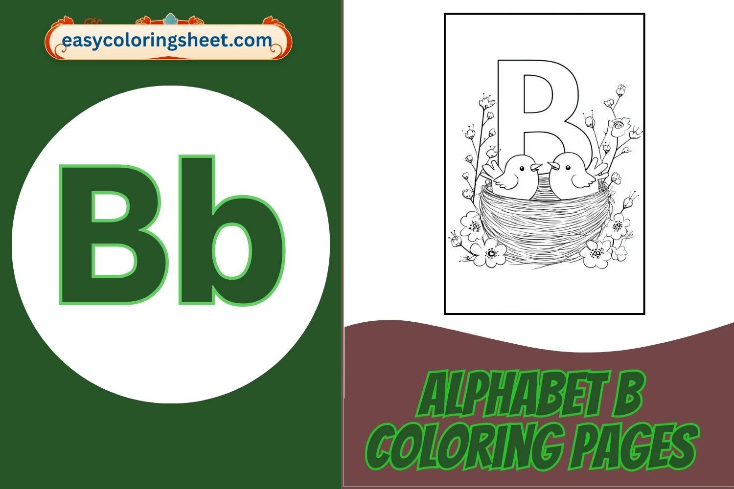 Alphabet B Coloring Pages for Kids | Fun and Easy Letter B Pictures to ...