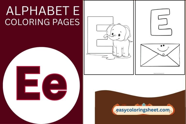 alphabet e coloring pages