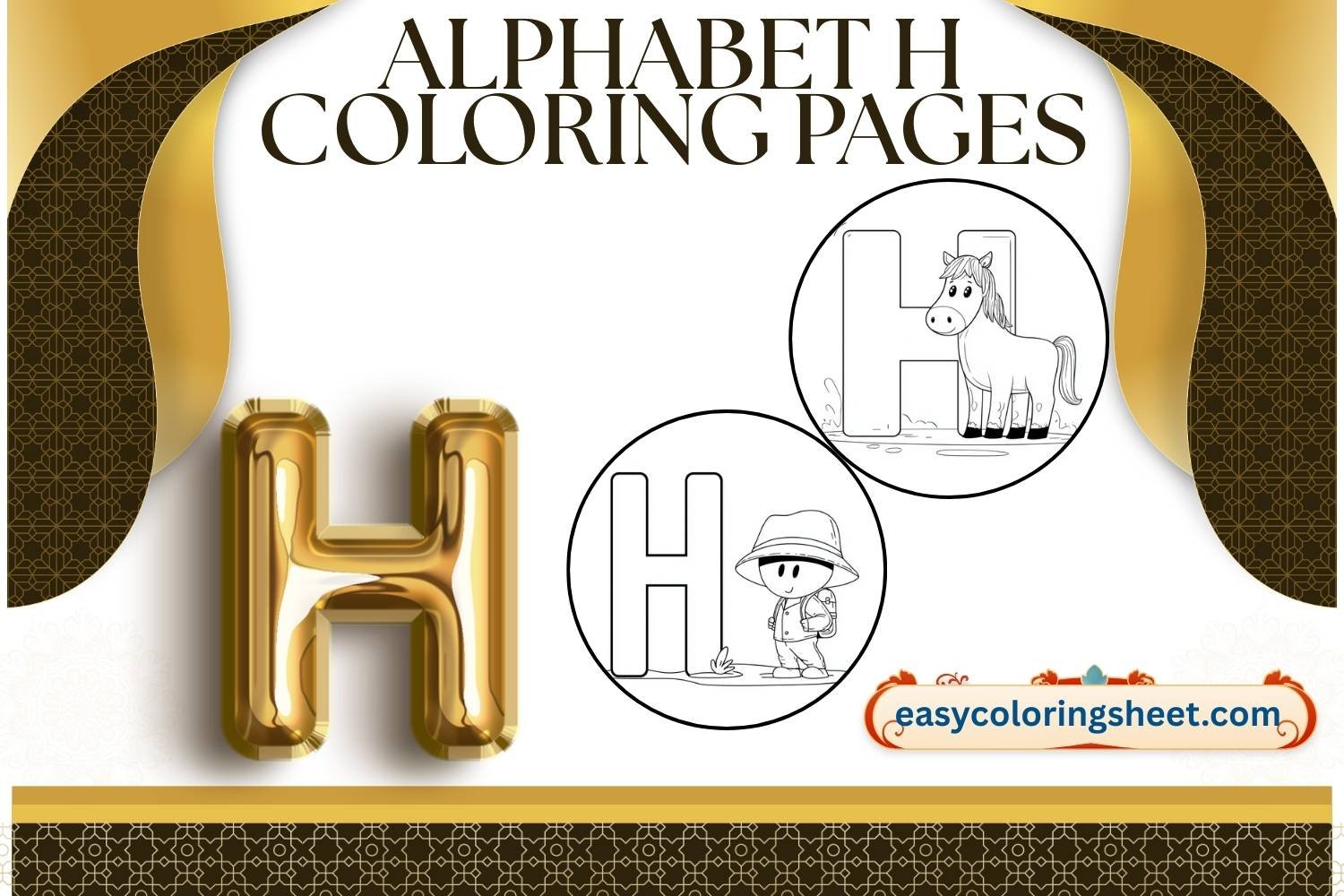 Alphabet H Coloring Pages for Kids, Fun and Easy Letter H Activities