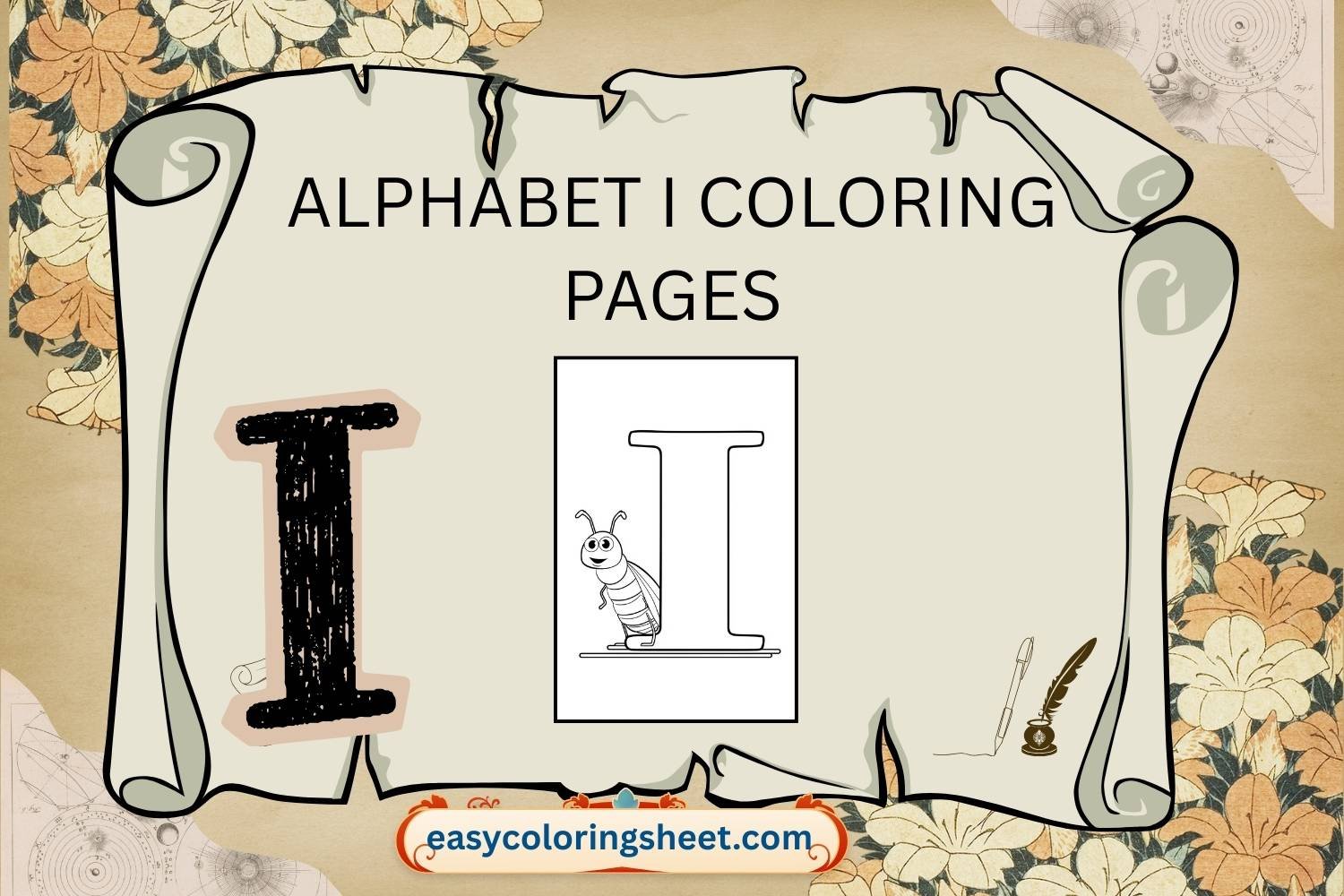 Alphabet I Coloring Pages for Kids: Fun and Easy Letter I Pictures to Color
