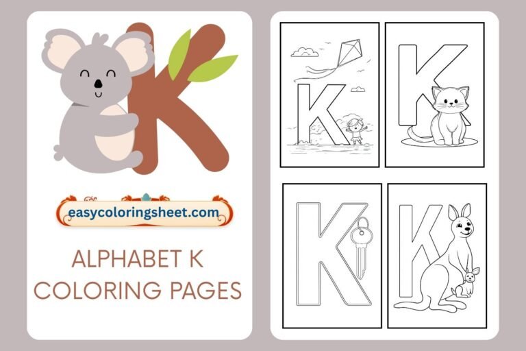 alphabet k coloring pages