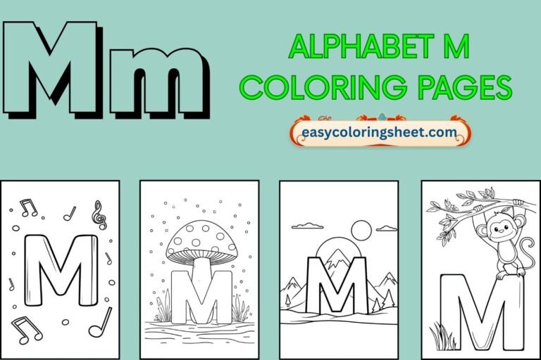 alphabet m coloring pages