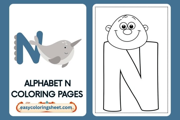 alphabet n coloring pages