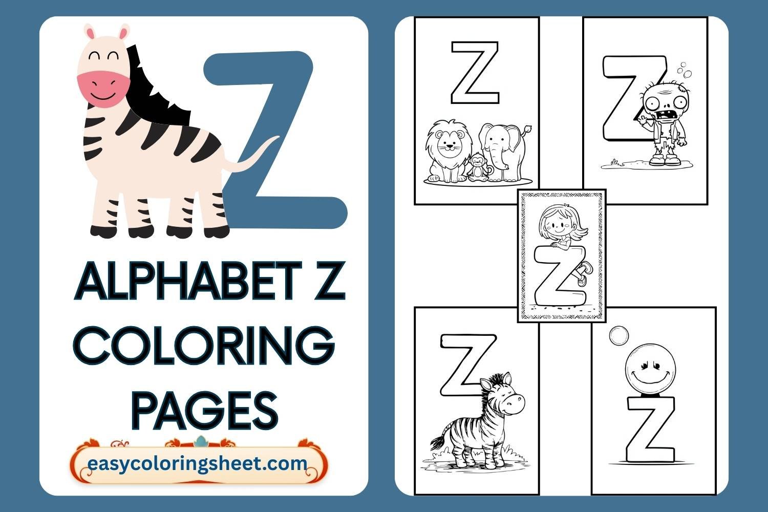 Alphabet Z Coloring Pages for Kids, Fun and Easy Letter Z Activities