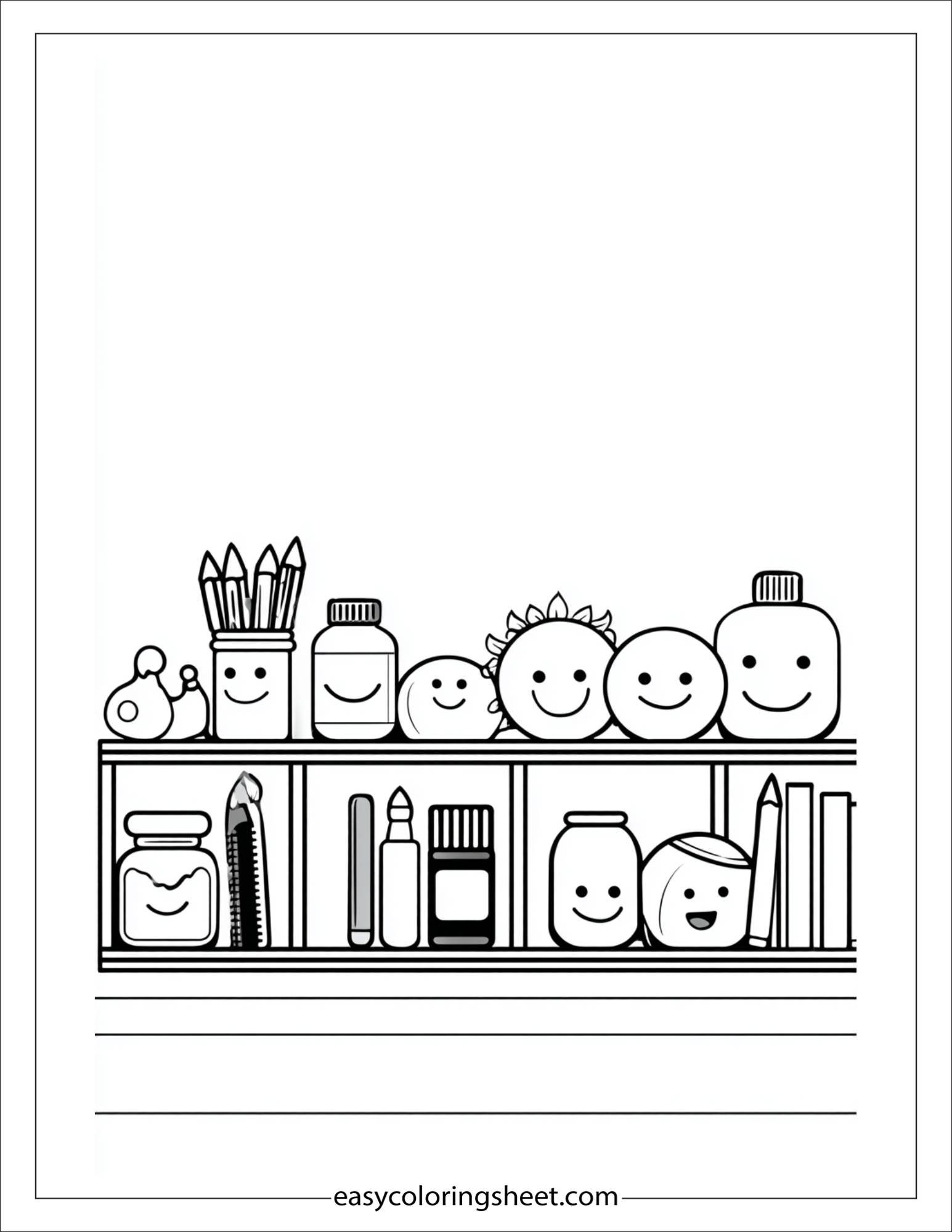 august art supplies shelf
