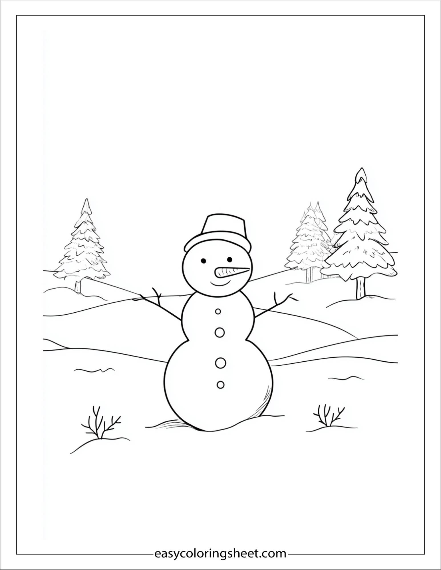december winter snowman building