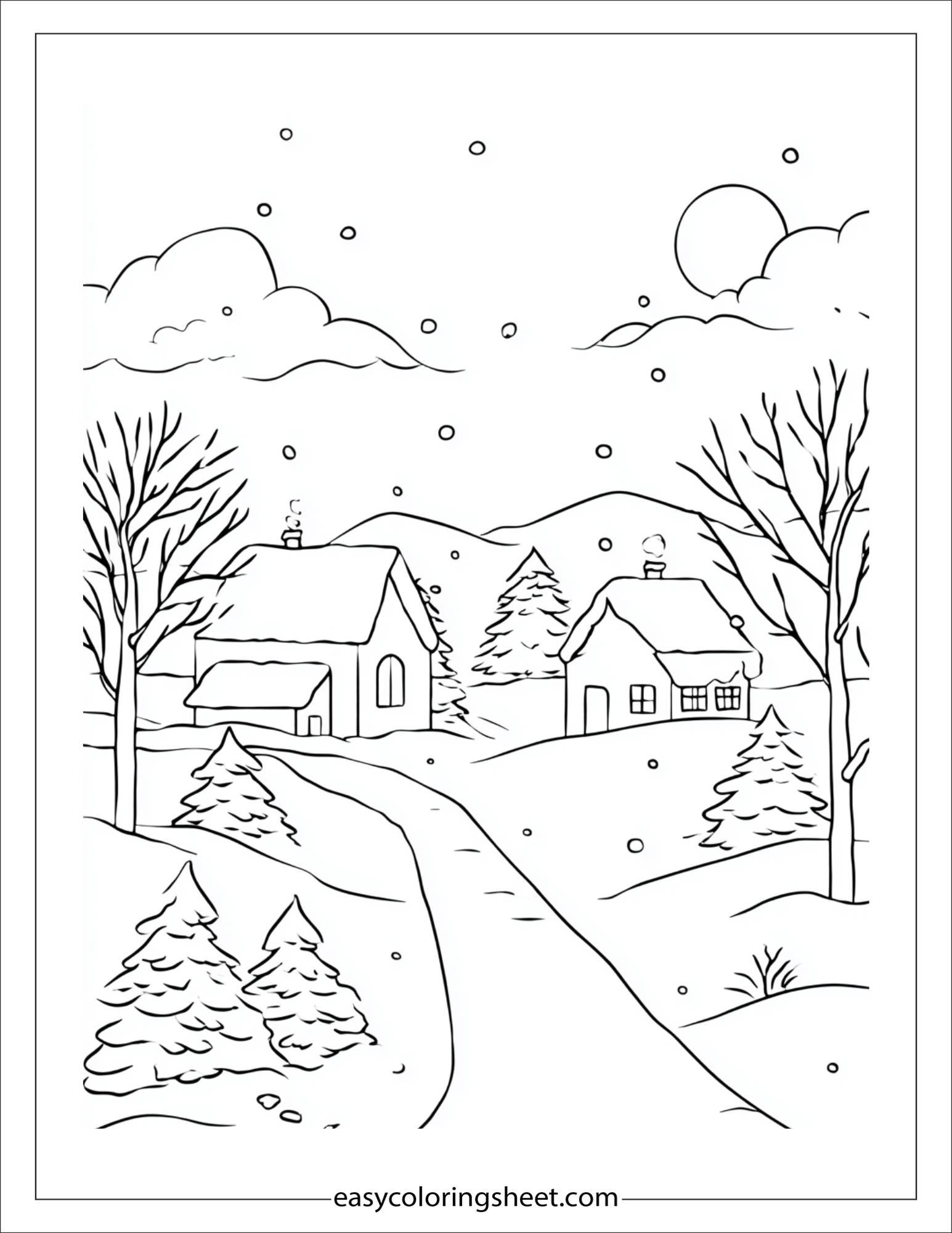 january snowy village
