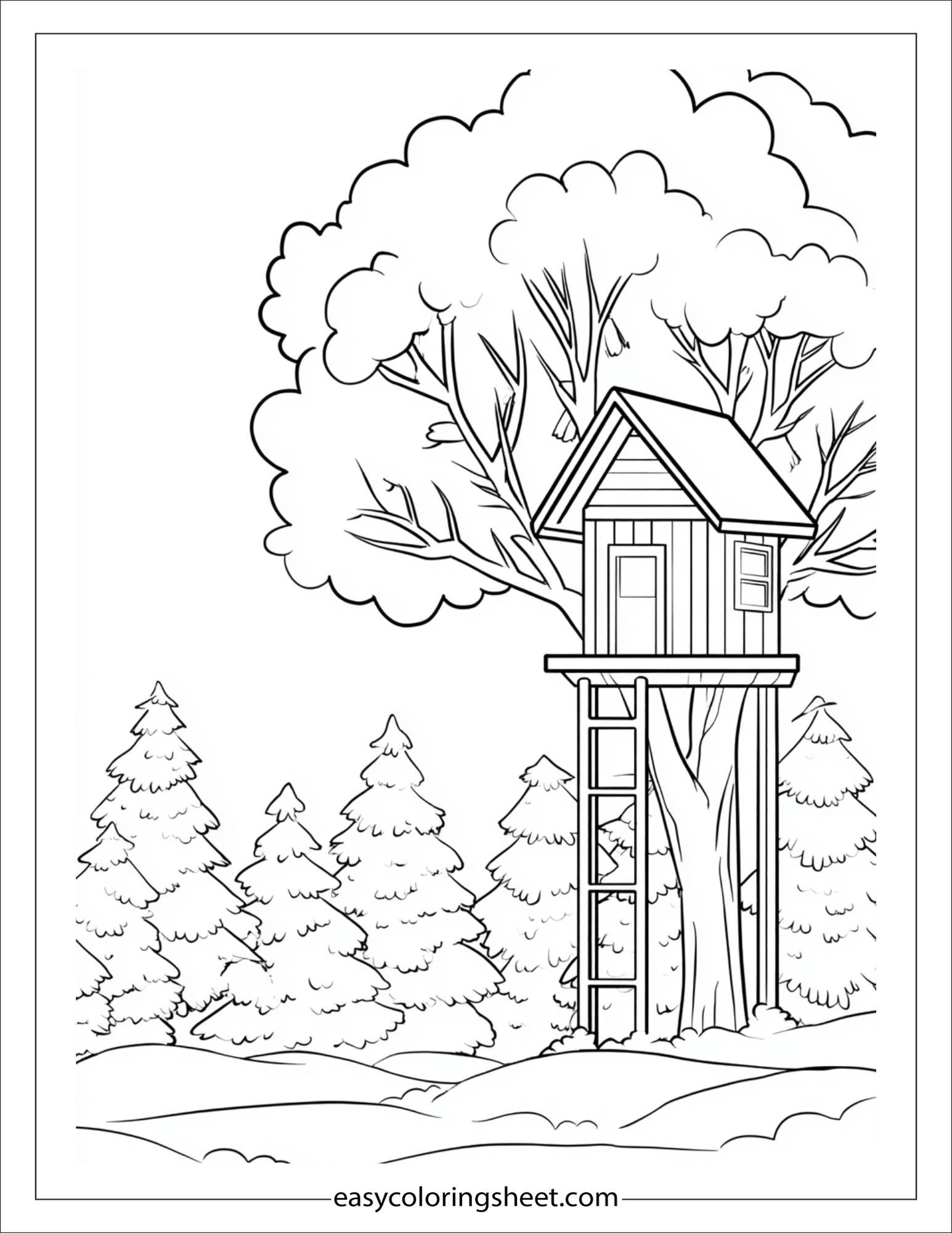january winter treehouse