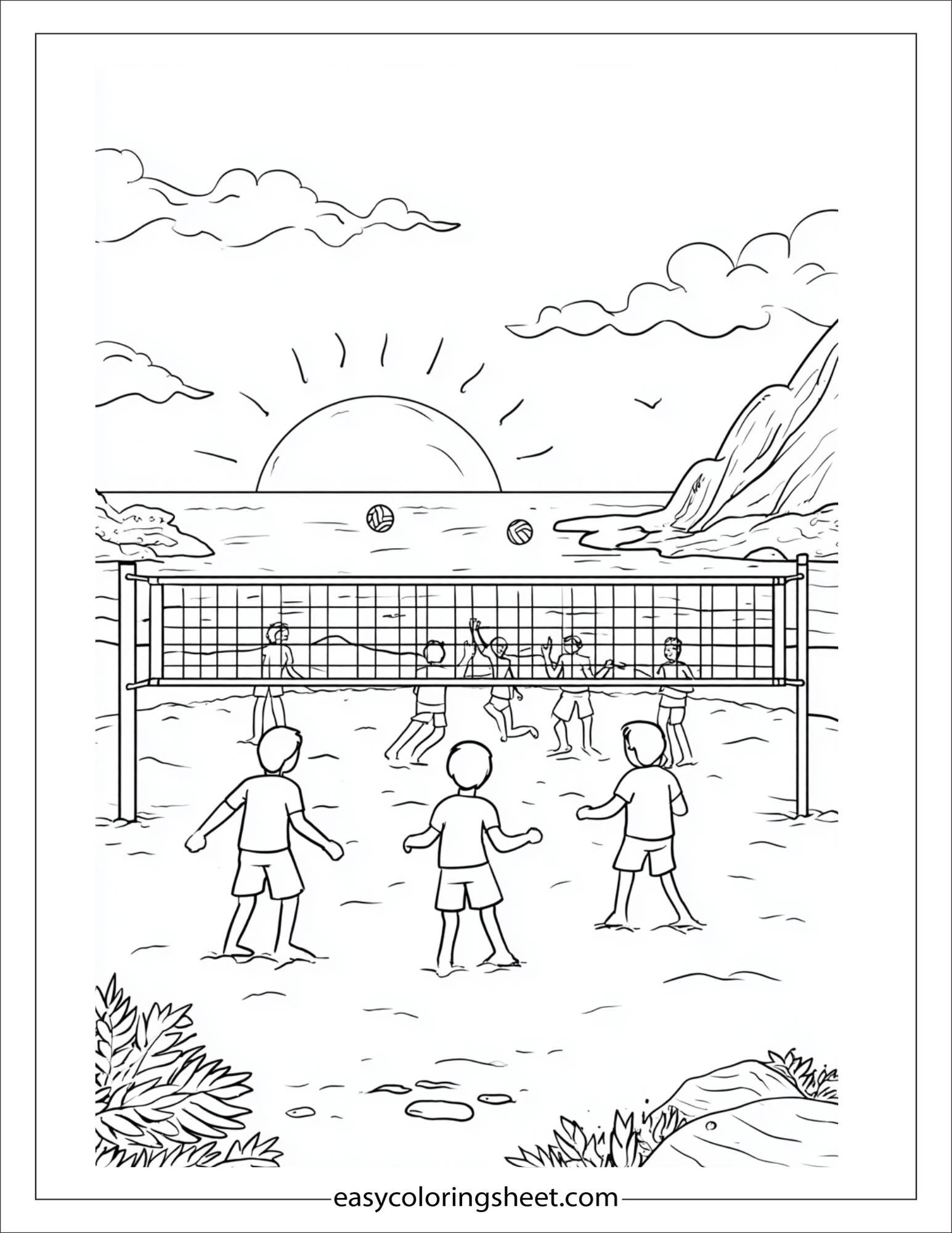 july beach volleyball match