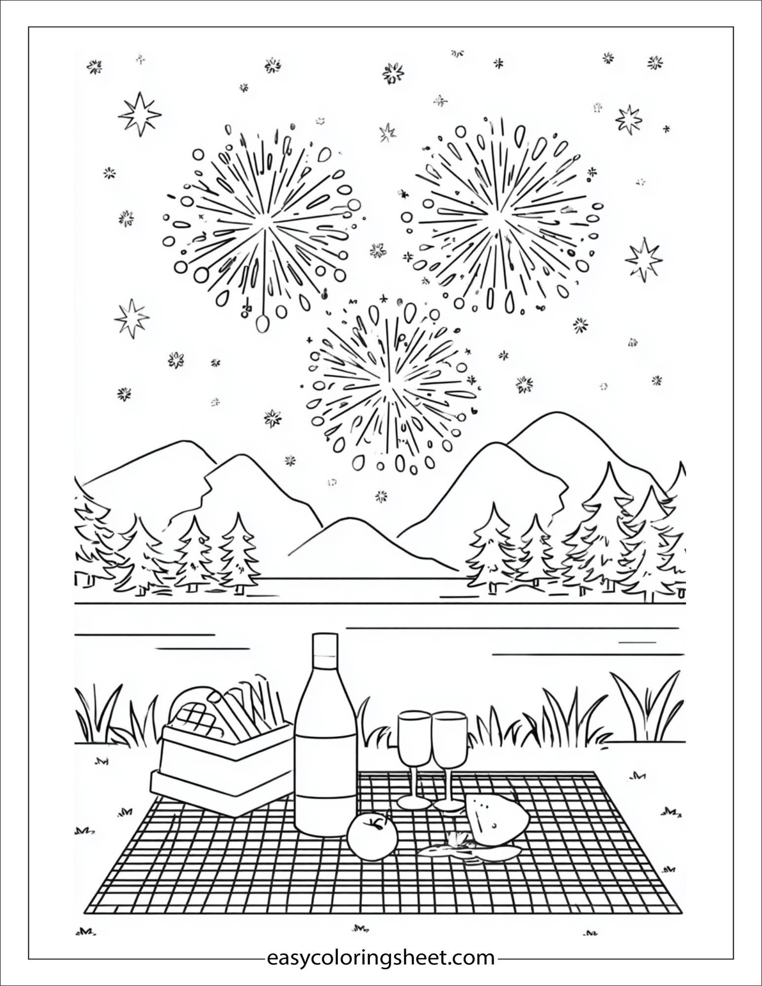 july picnic under fireworks