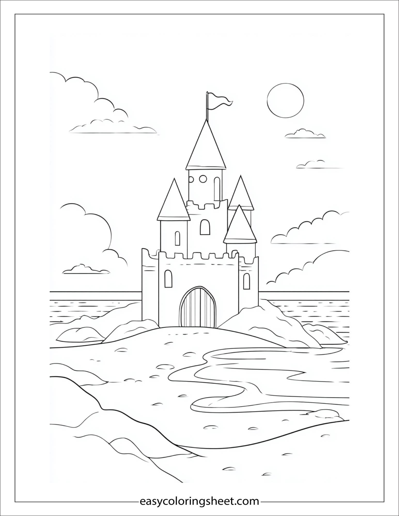june beach sandcastle
