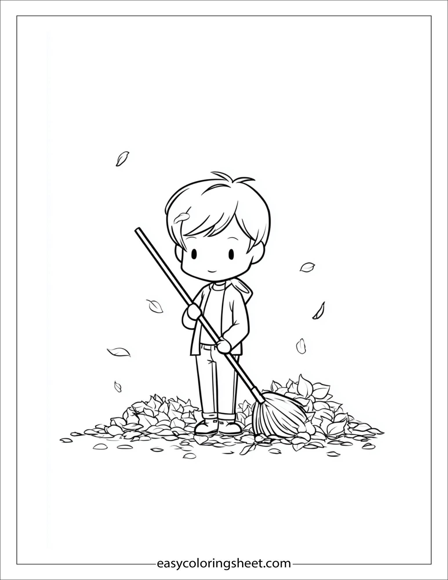 october autumn leaf raking