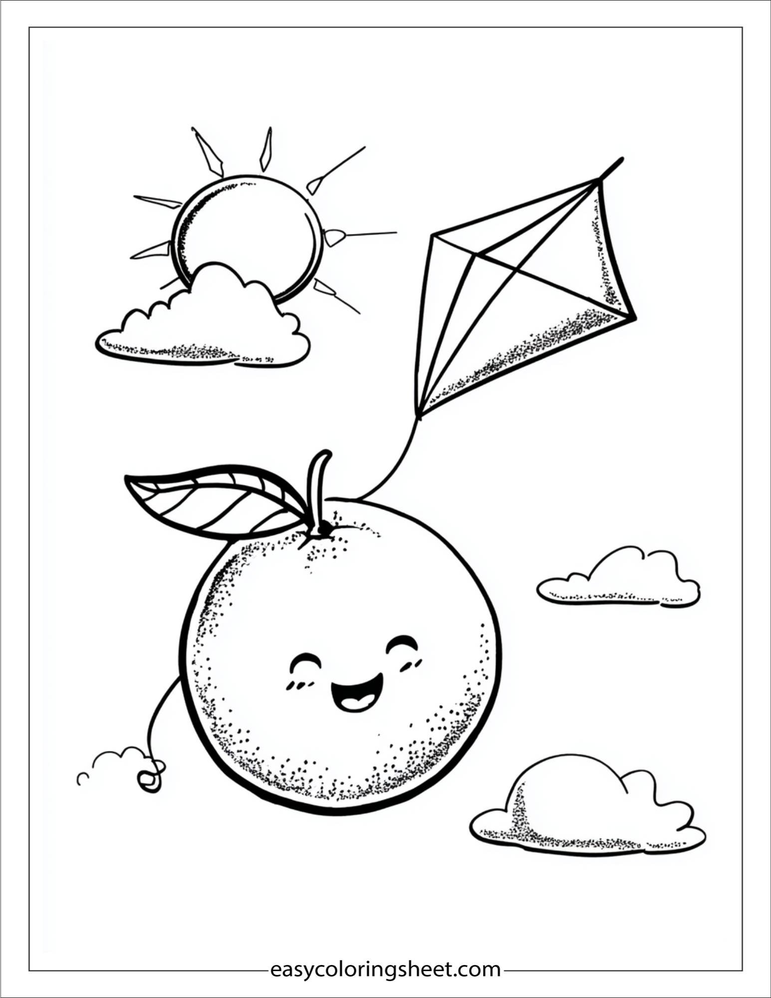 orange fruit flying kite