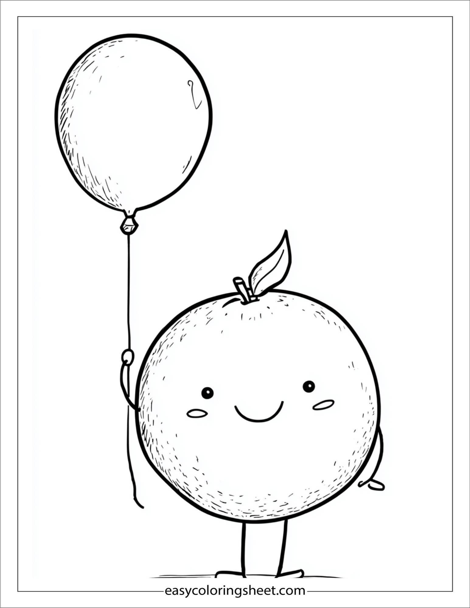 orange fruit holding balloon