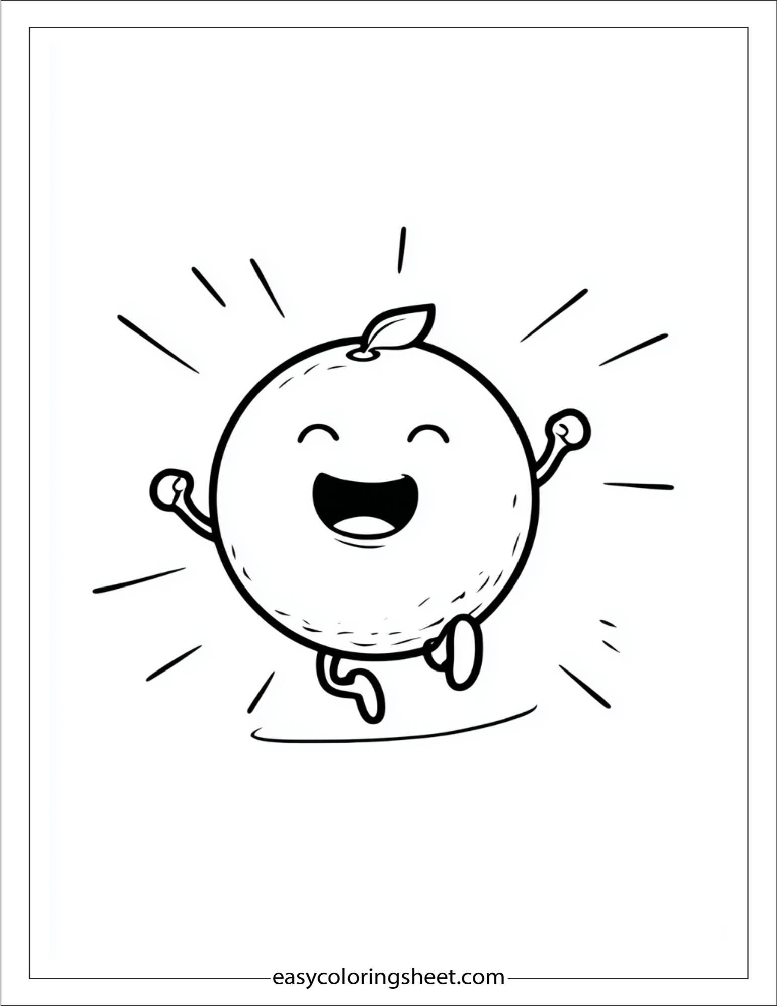 orange fruit jumping with joy
