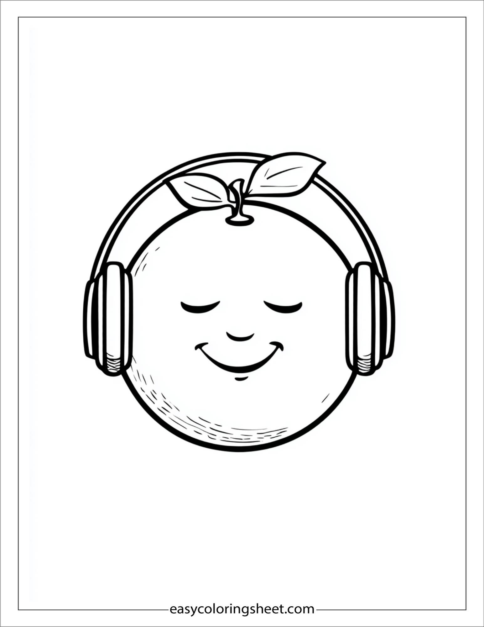 orange fruit listening to music